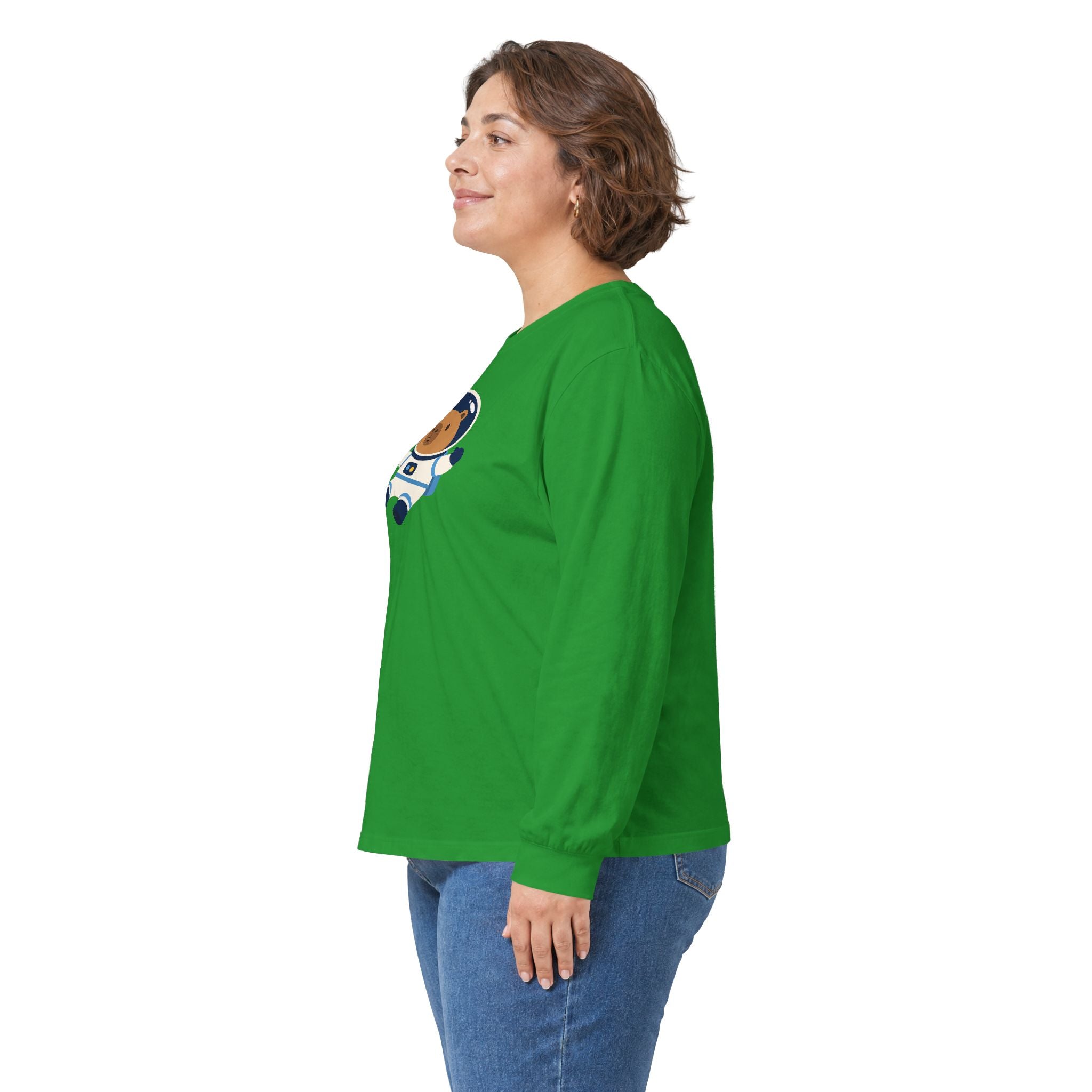 Astronaut Capybara Long Sleeve Tee — Cute Space Explorer Kids' Shirt