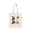 Canvas Tote Bag - Dog and Cat Thought Bubble Illustration