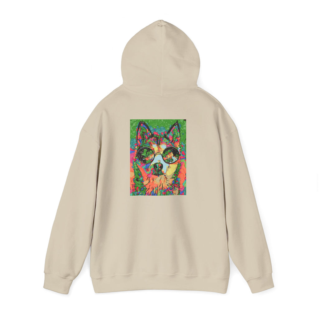 Psychedelic Husky Hoodie — Colorful Trippy Dog Art Pullover
