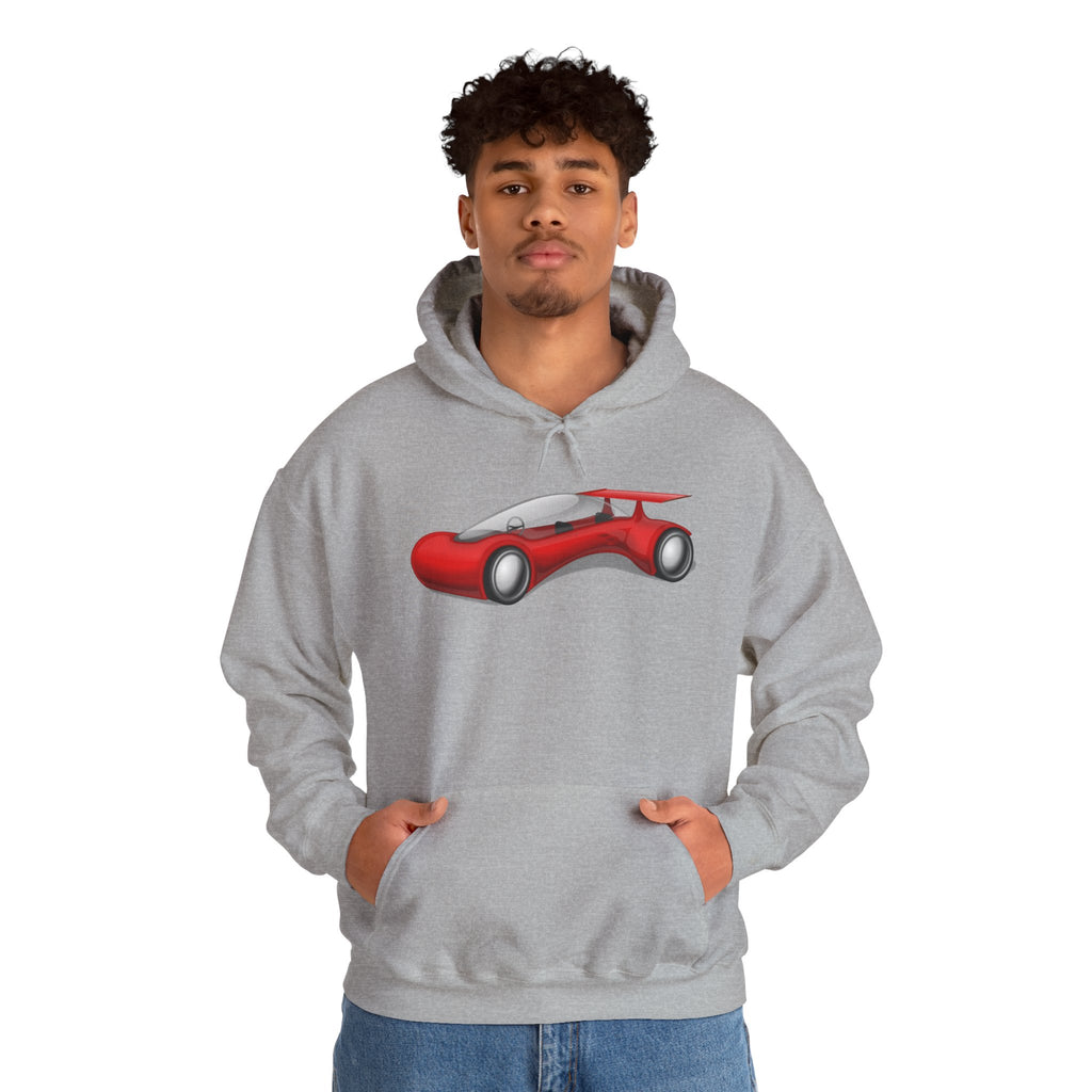 Red Racecar Hoodie — Retro Sports Car Graphic Pullover