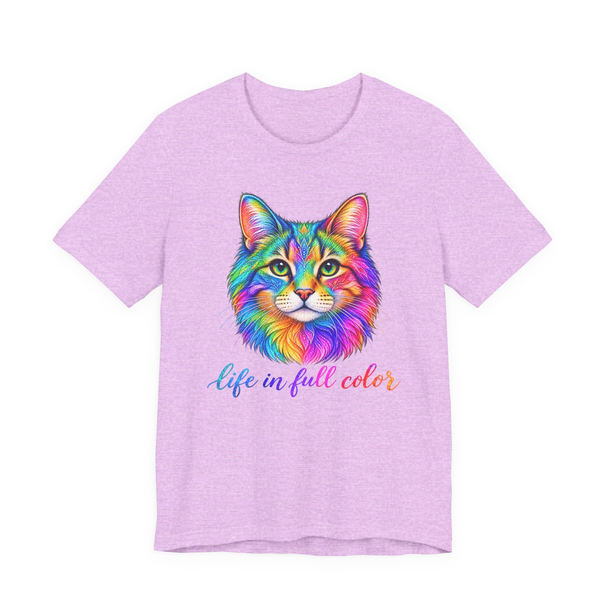 Rainbow Cat T-Shirt — "Life in Full Color" Graphic Tee