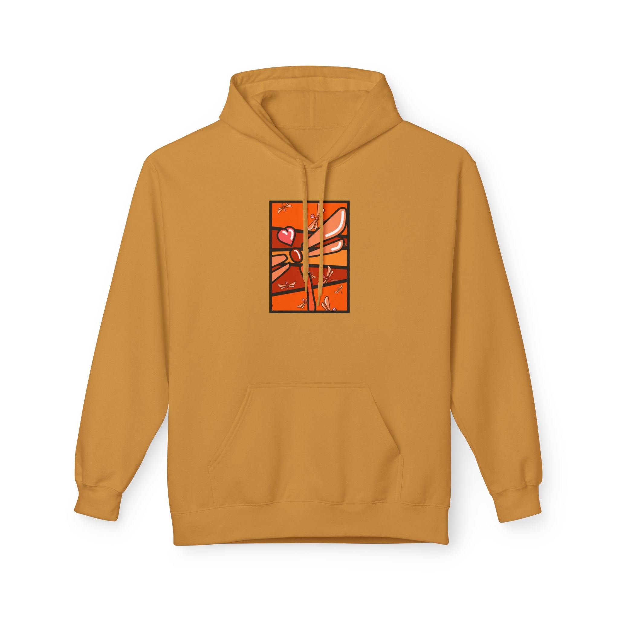 Abstract Heart Branch Hoodie — Autumn Floral Graphic Pullover