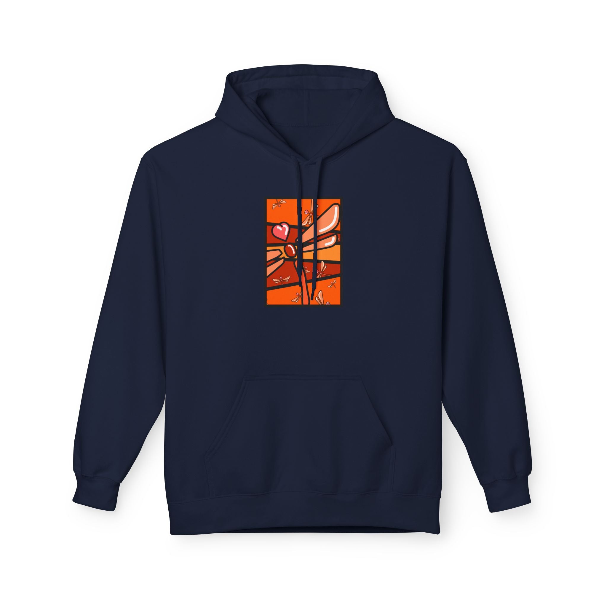 Abstract Heart Branch Hoodie — Autumn Floral Graphic Pullover