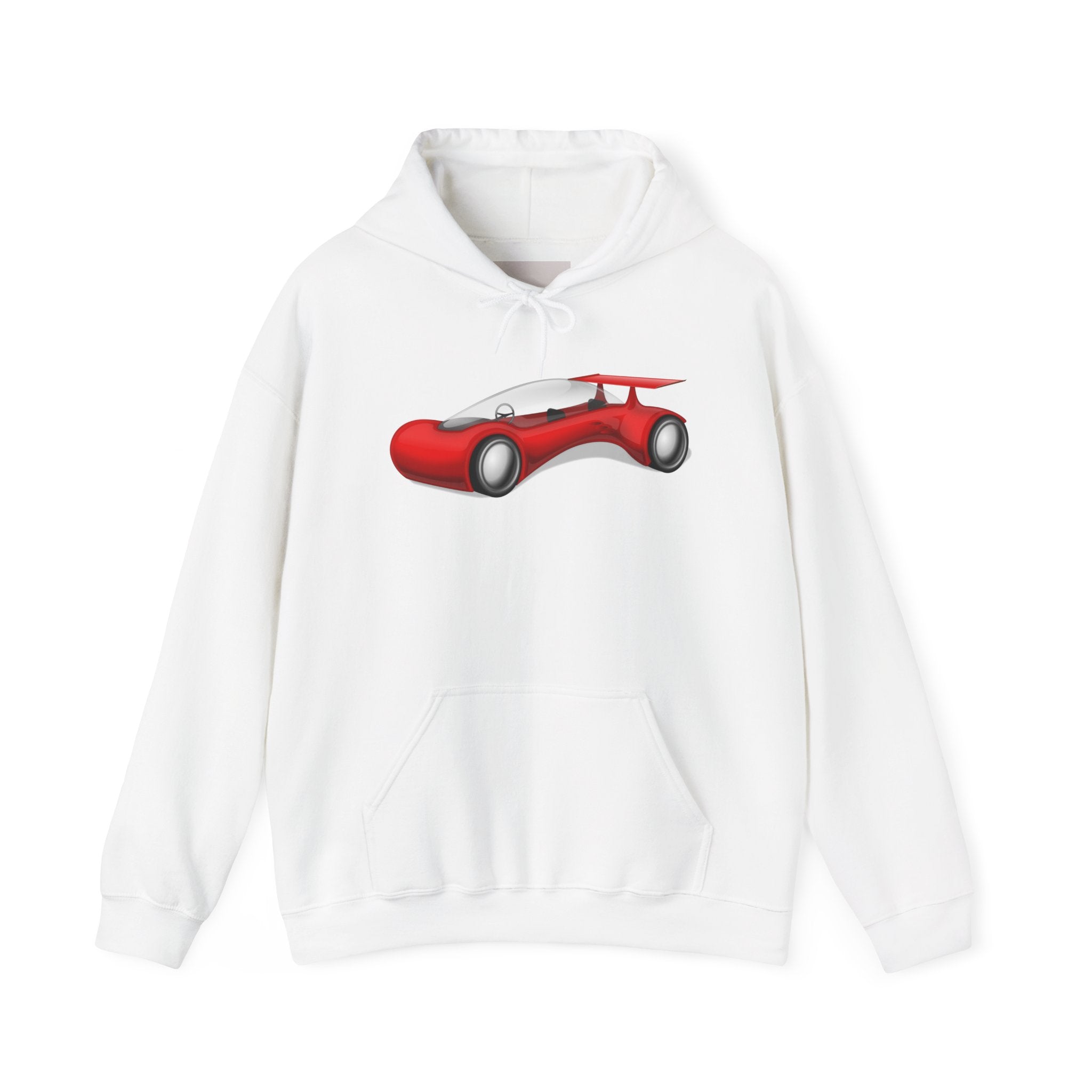 Red Racecar Hoodie — Retro Sports Car Graphic Pullover