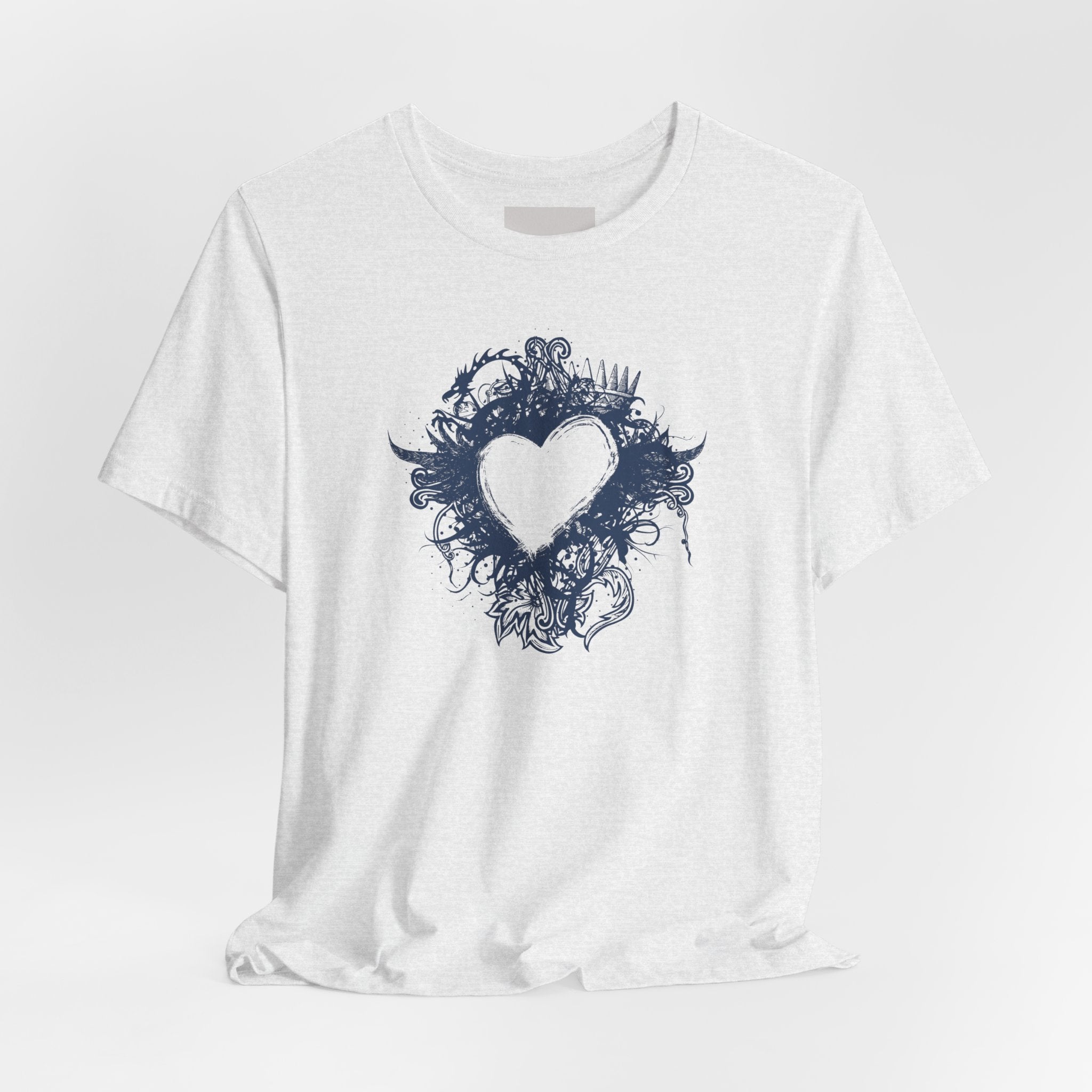 Heart Doodle T-Shirt — Hand-Drawn Floral Heart Tee (Valentine’s Gift)