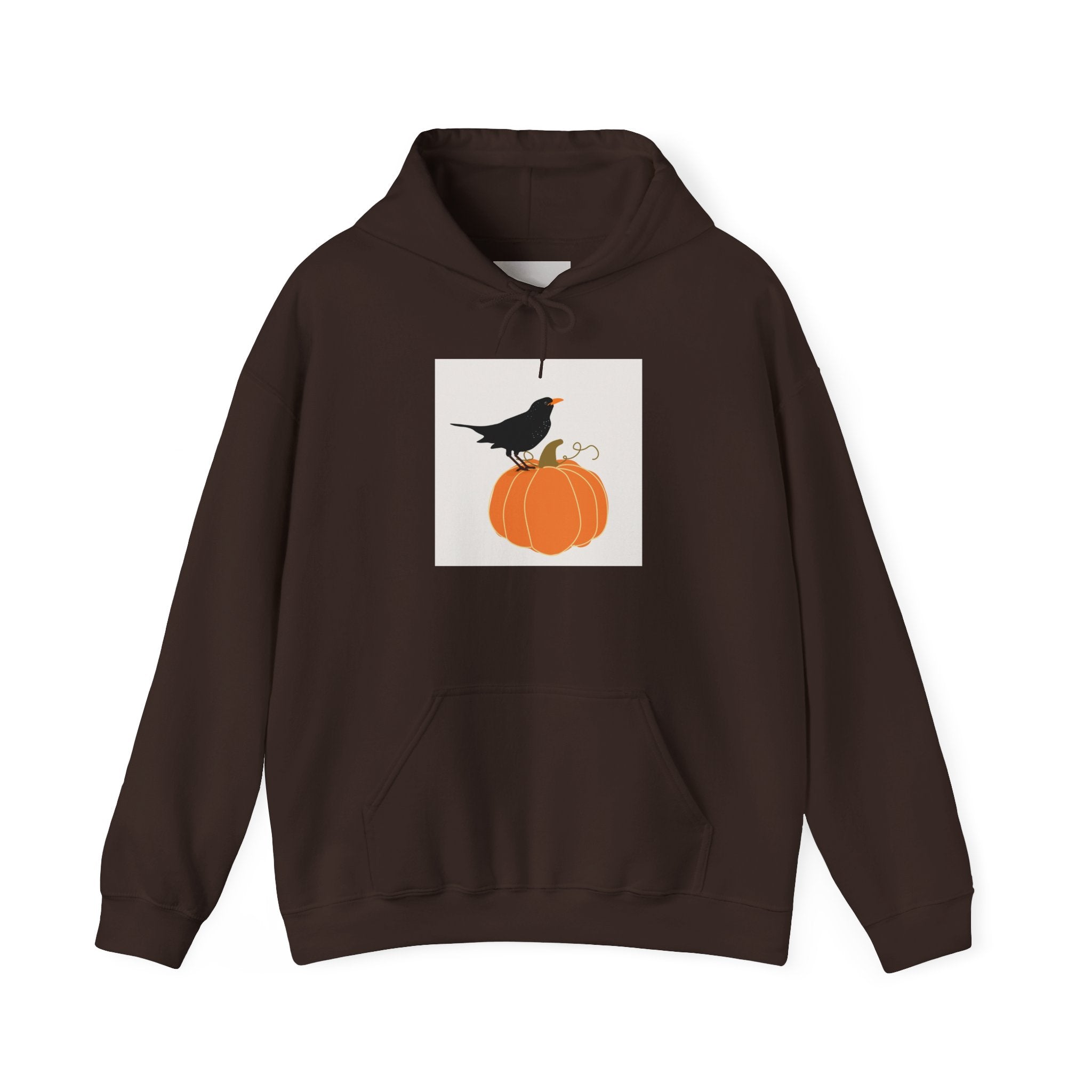 Halloween Crow on Pumpkin Hoodie