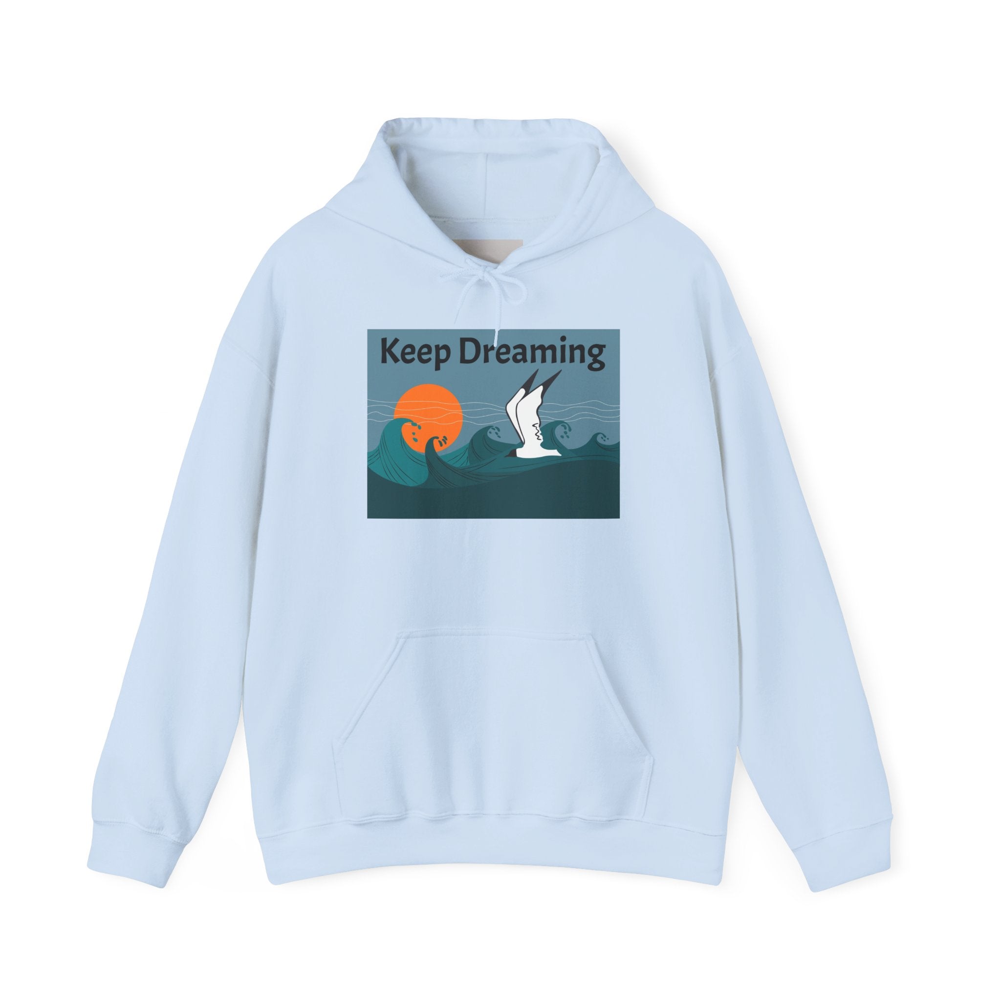 Keep Dreaming Hoodie — Seagull Sunset Graphic Pullover