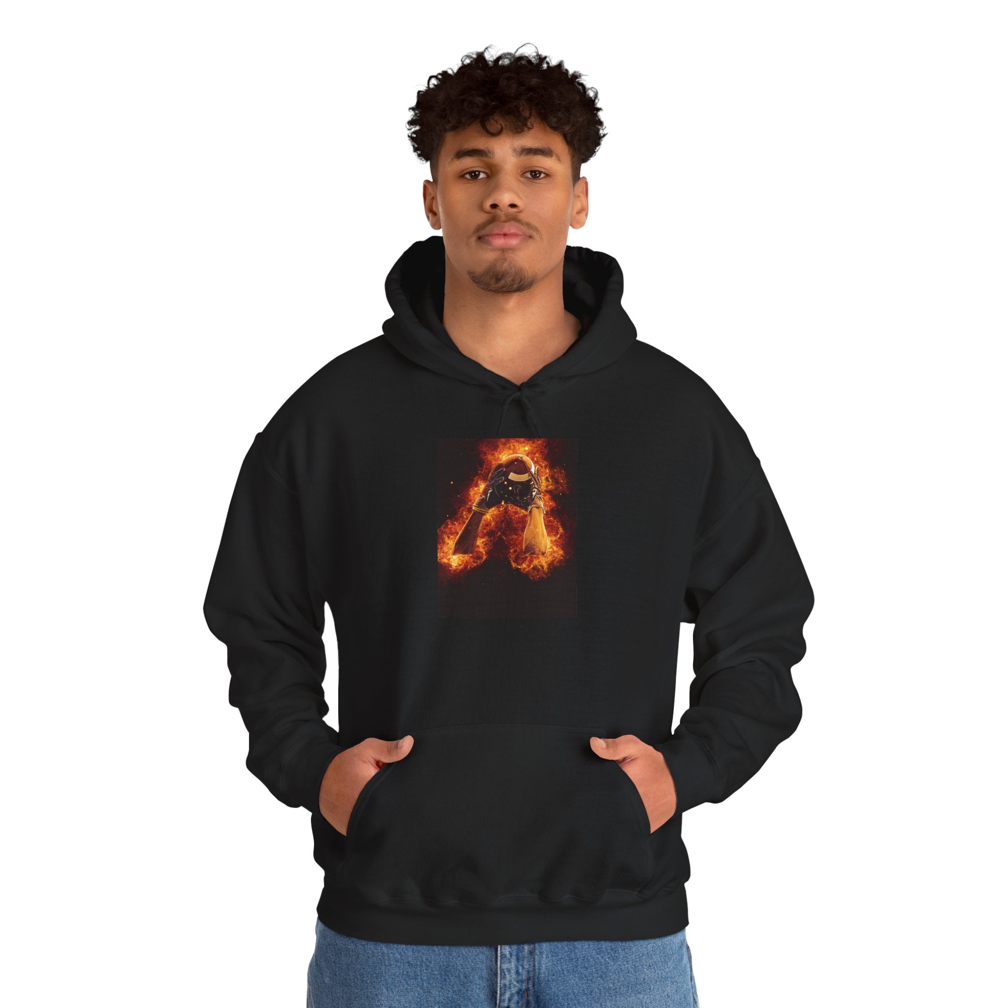 Flaming Football Hoodie — Fiery Football Pullover