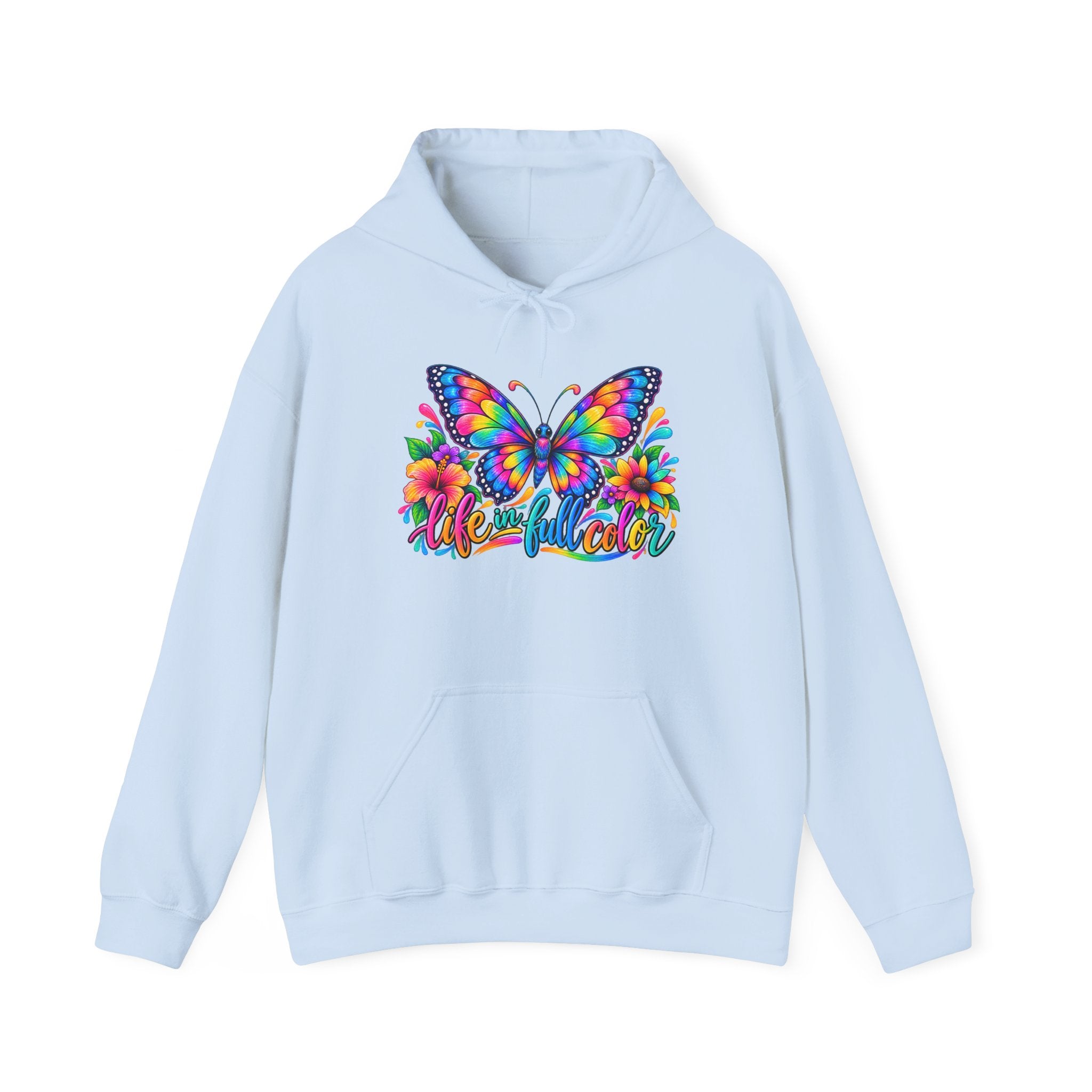 Butterfly Garden Hoodie - Colorful "Wonderful" Floral Graphic Sweatshirt
