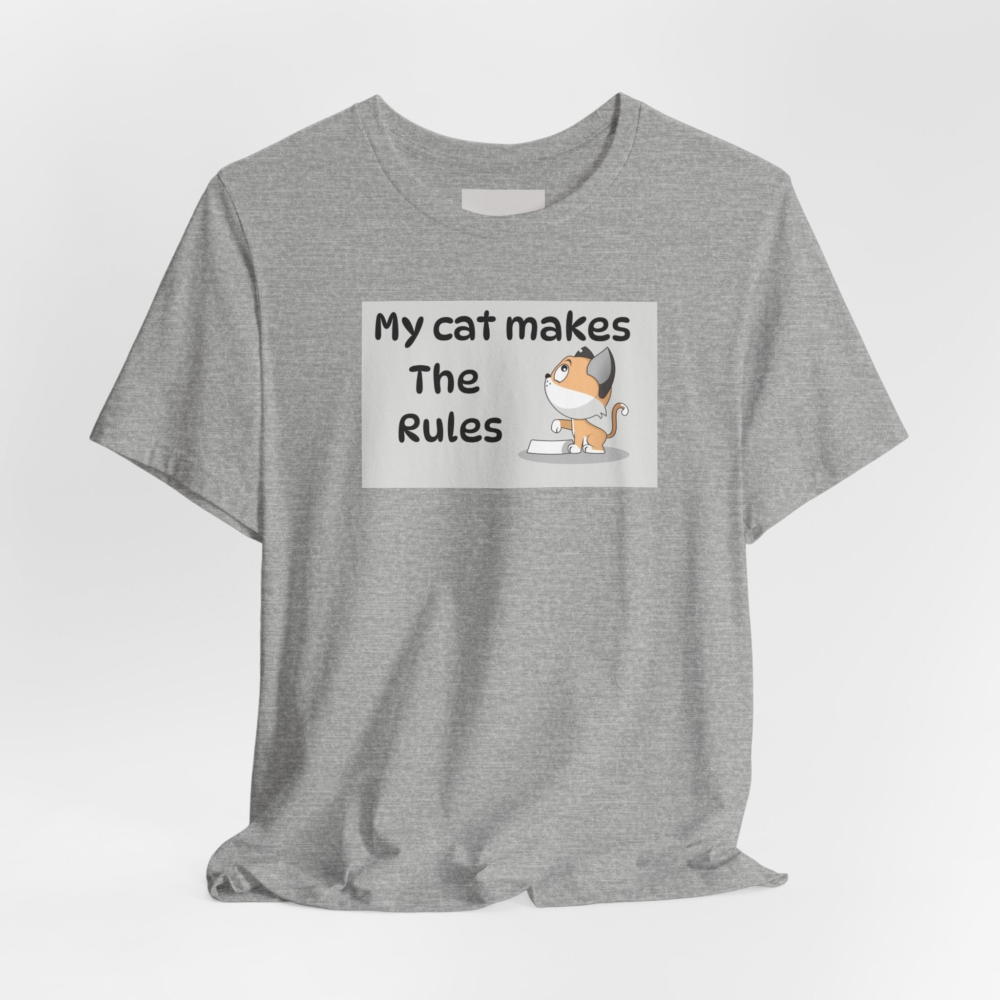 Cat Makes The Rules T-Shirt — Funny Cute Cat Graphic Tee for Cat Lovers