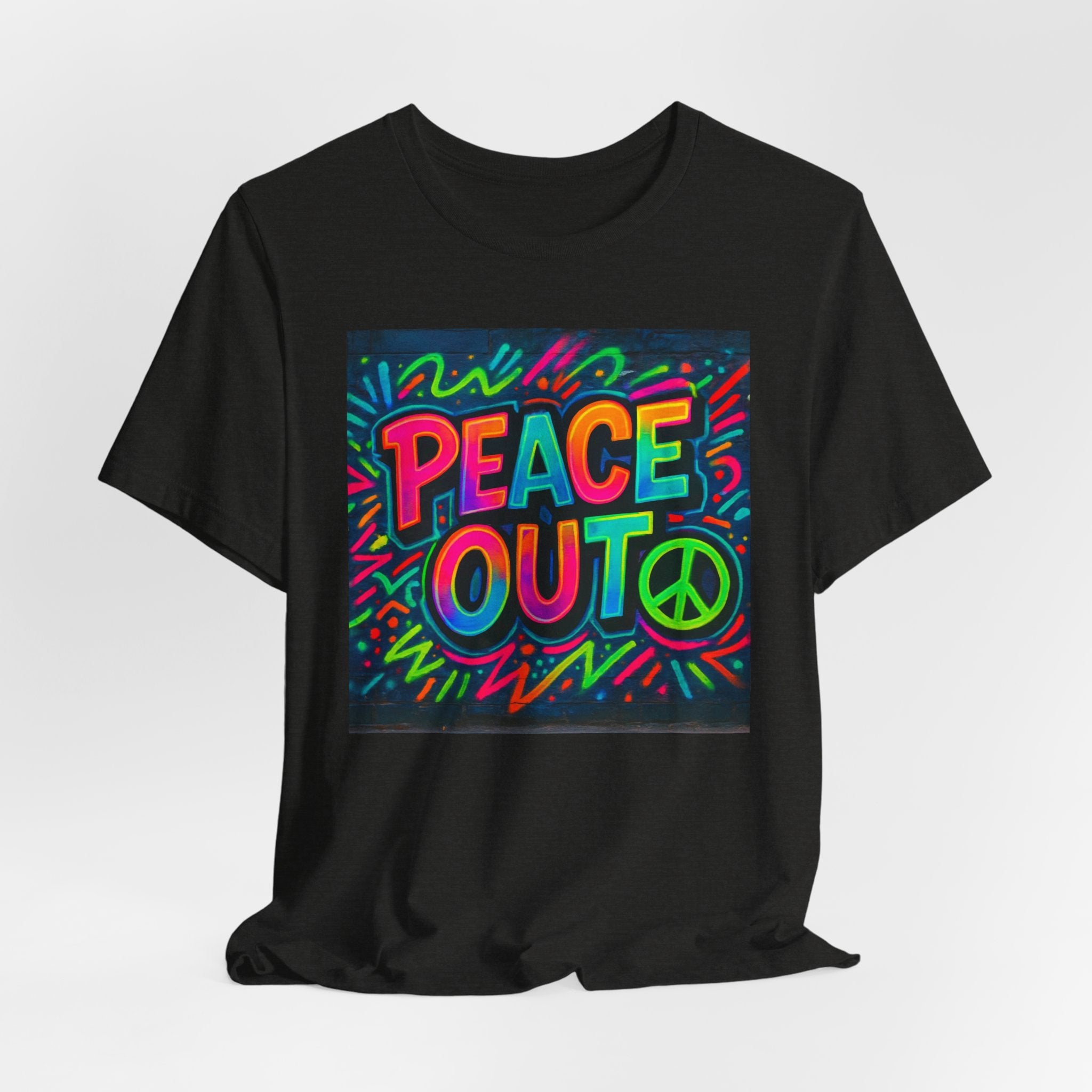 Peace Out Neon Graphic Tee
