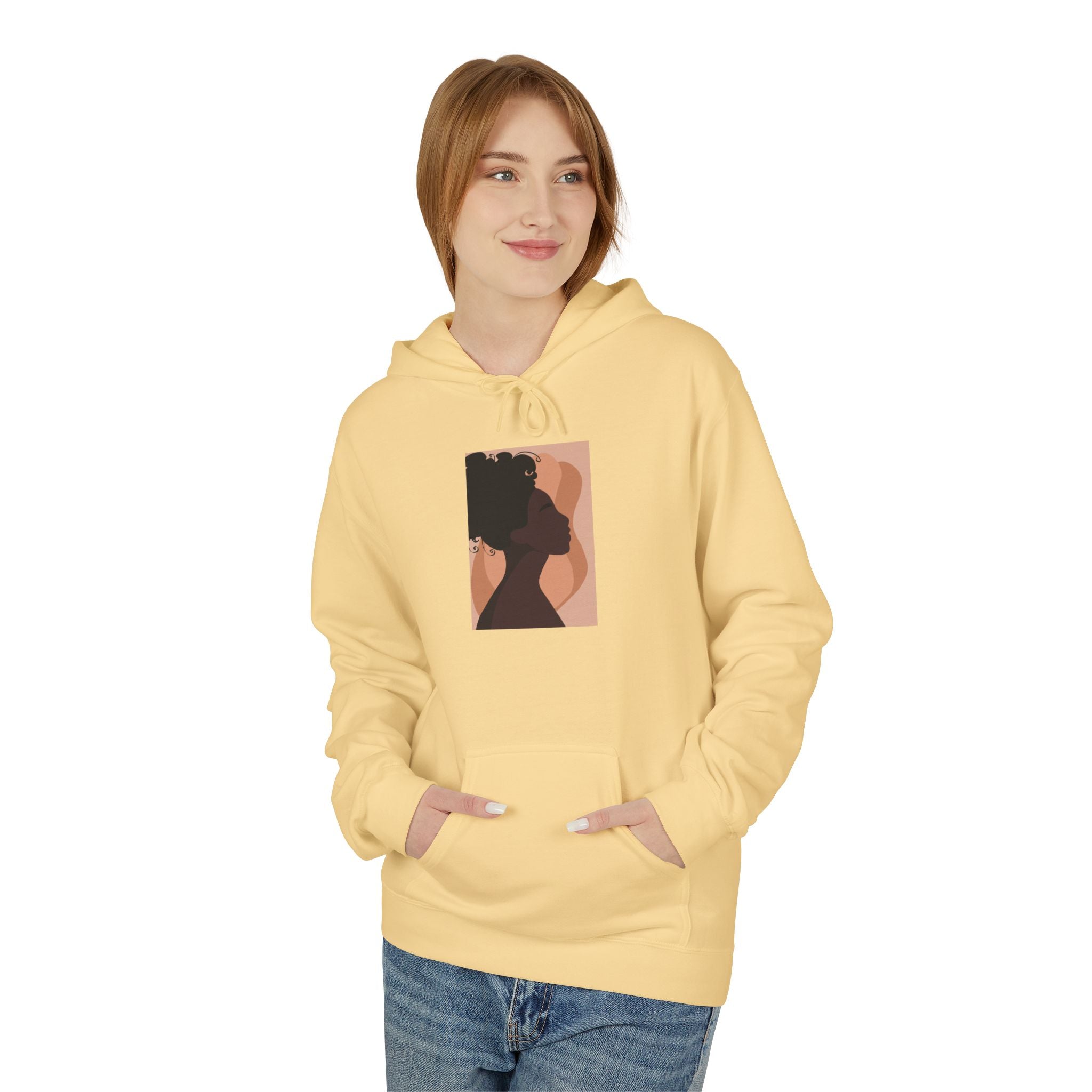 Minimalist Abstract Portrait Hoodie — Afrocentric Silhouette Graphic