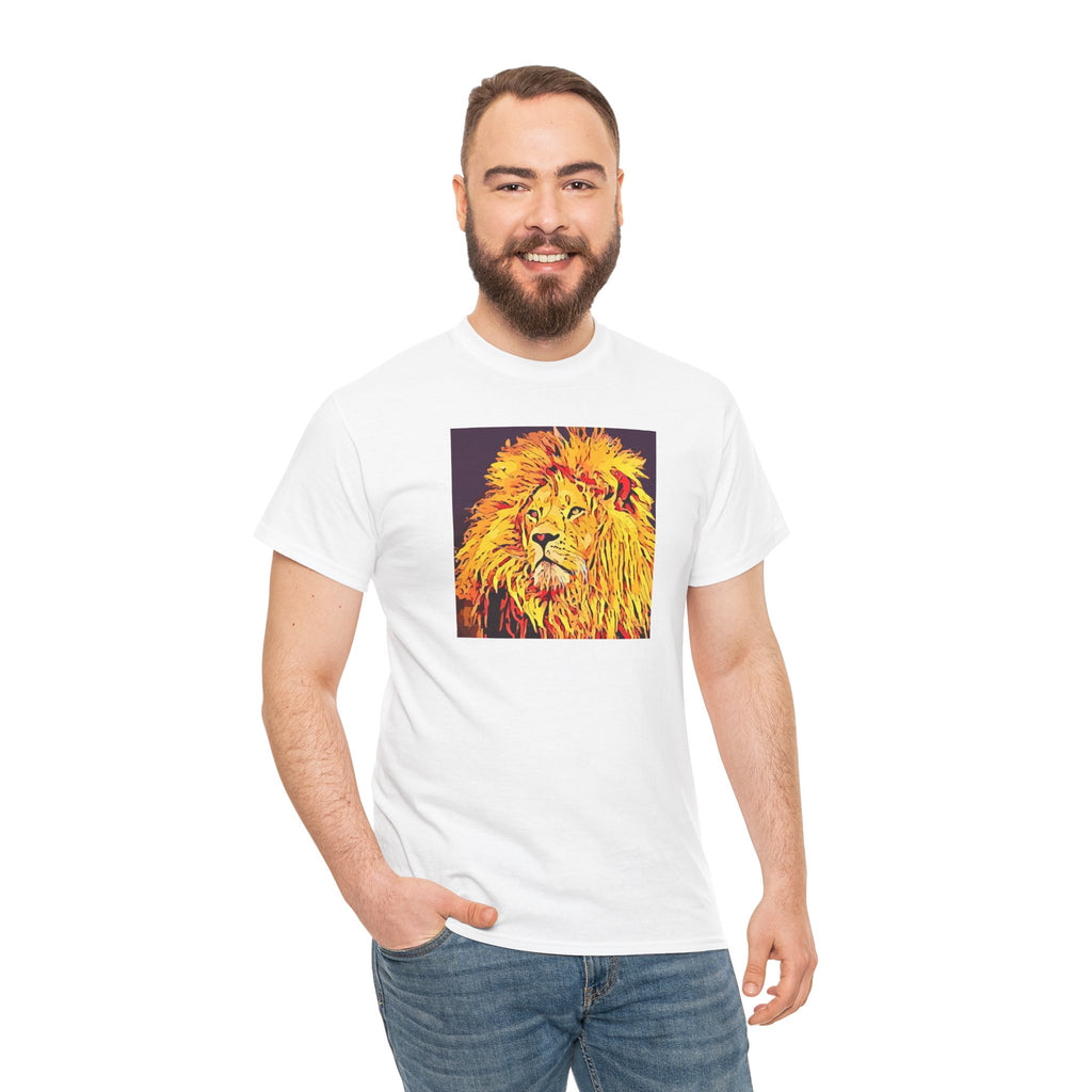 Lion Portrait T-Shirt — Vibrant Pop Art Lion Graphic Tee