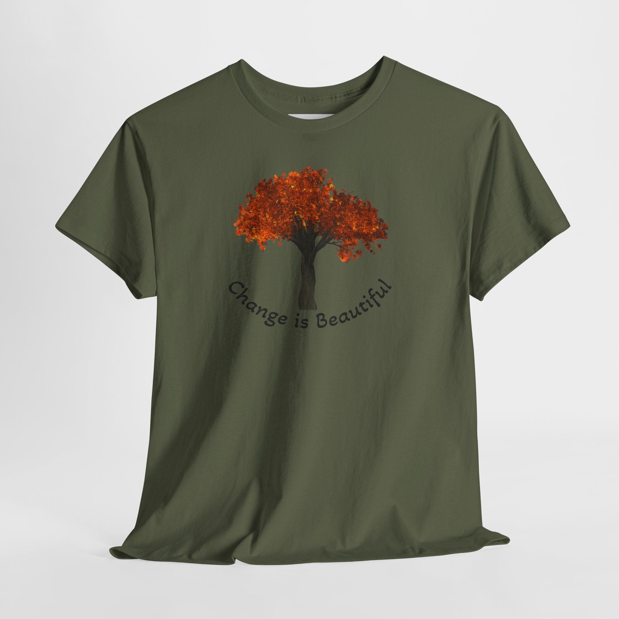 Change Is Beautiful Tee — Autumn Tree Inspirational T‑Shirt