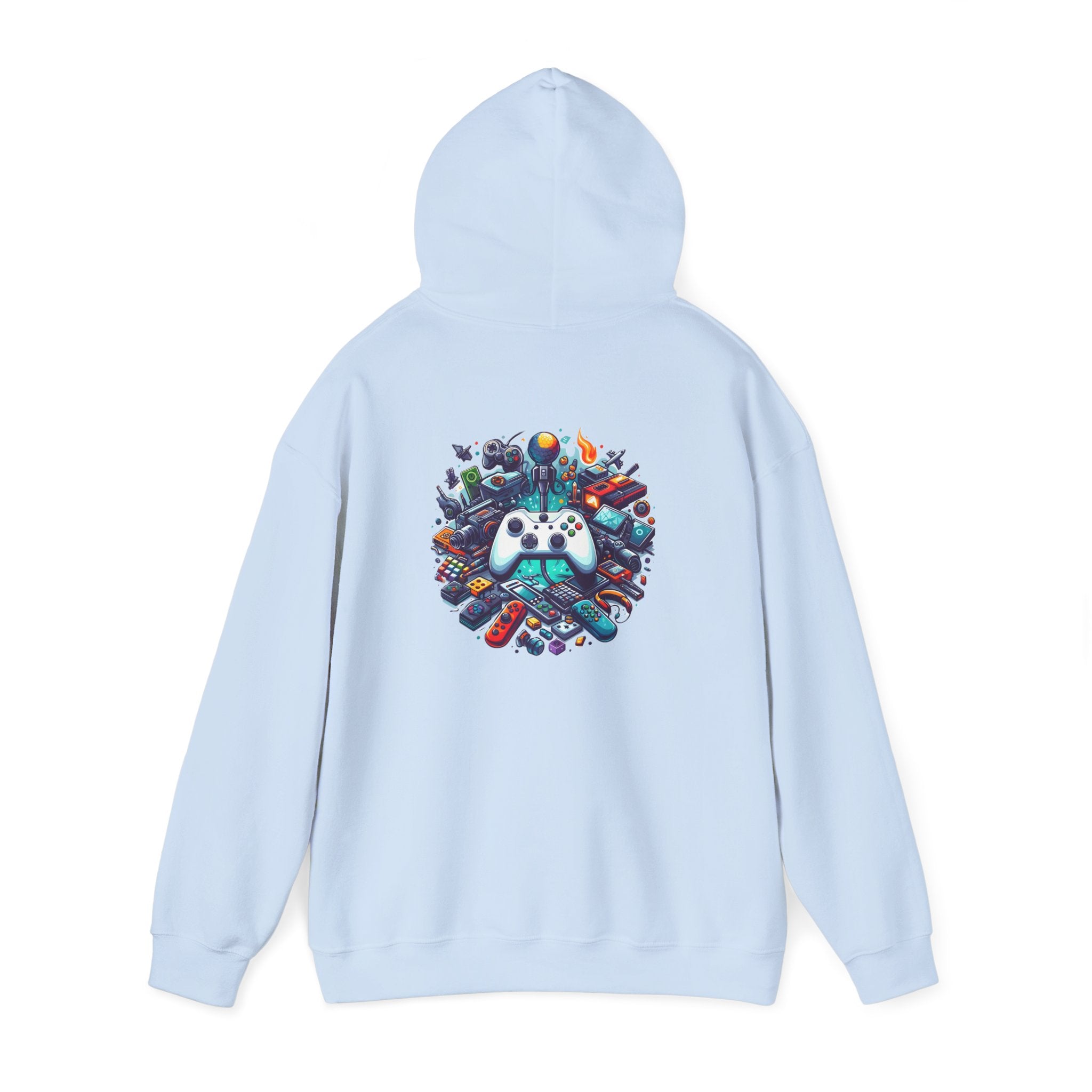Gamer Gear Hoodie — Retro Controller & Console Icons Graphic