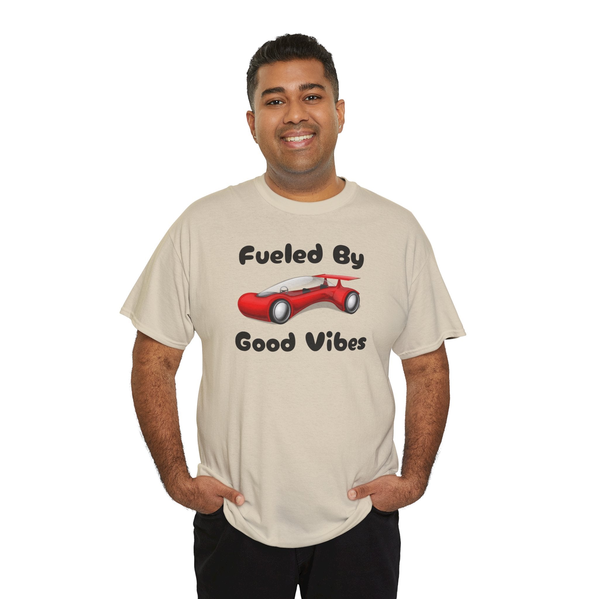 Fueled By Good Vibes T-Shirt — Cute Red Car Graphic Tee