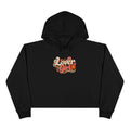 Lover Girl Crop Hoodie — Retro Floral Hand-Lettered Pullover