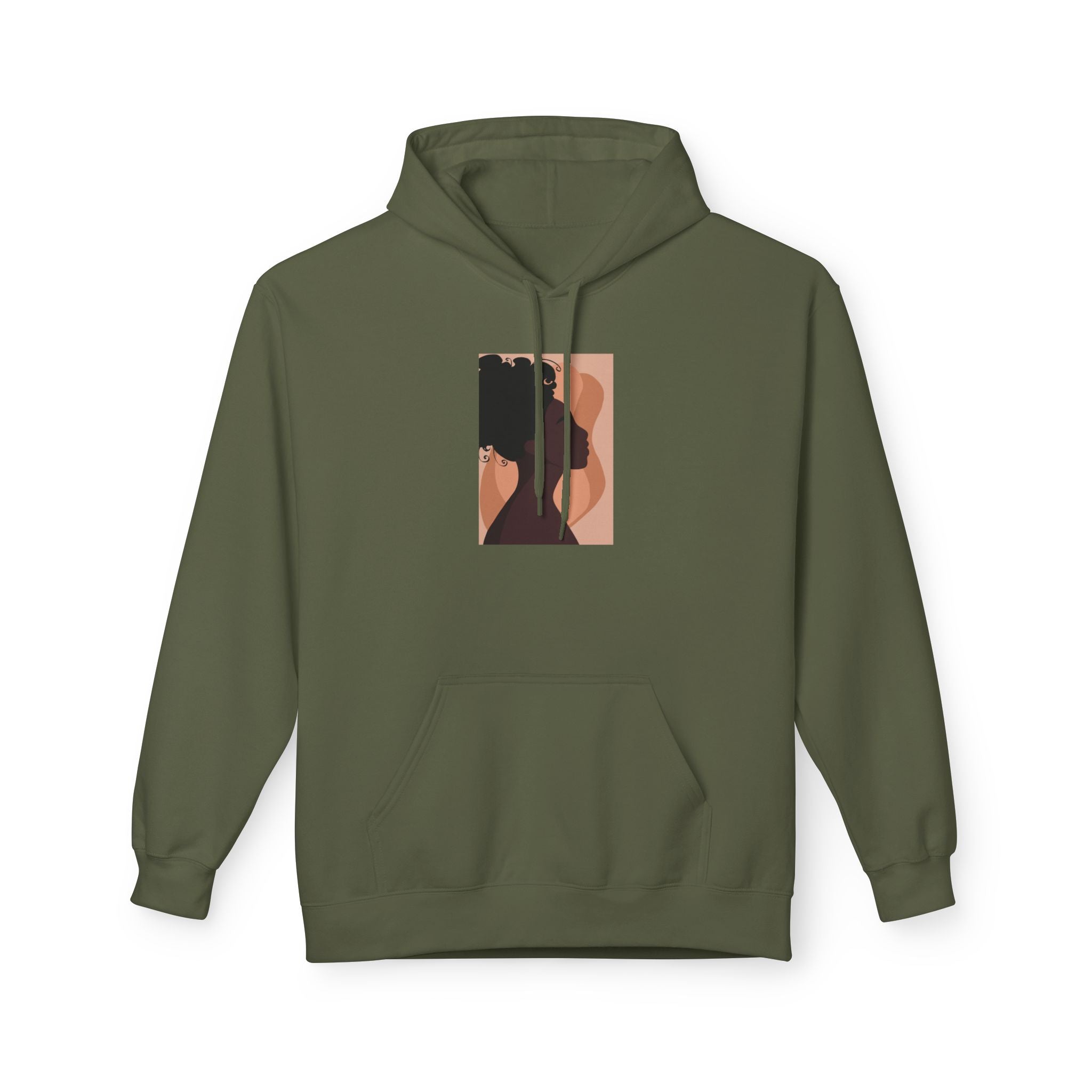 Minimalist Abstract Portrait Hoodie — Afrocentric Silhouette Graphic