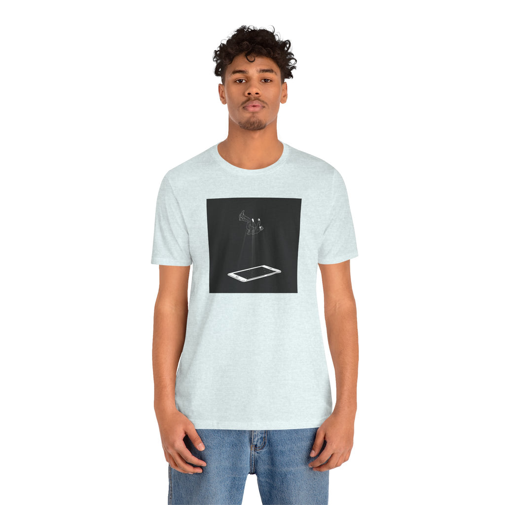 T-Shirt — Minimalist Phone Abduction Illustration Tee