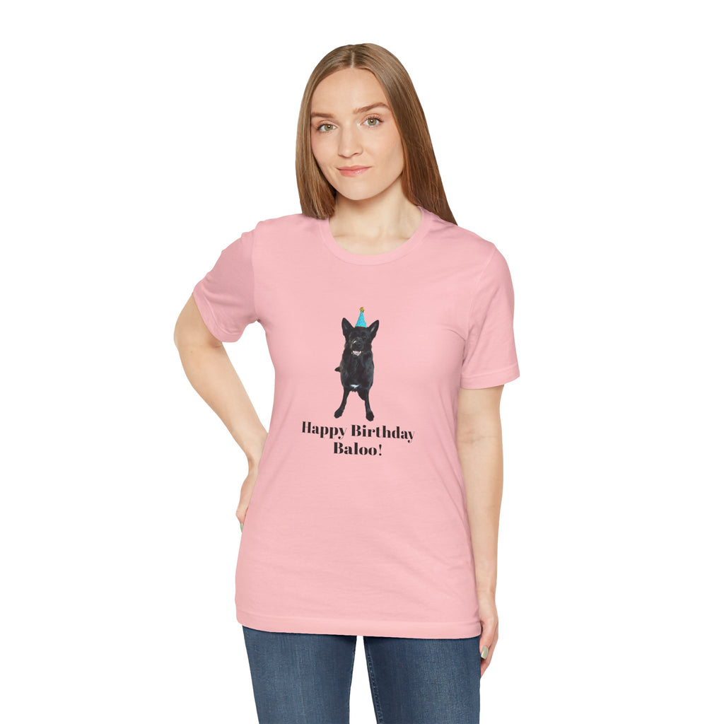 Birthday Dog Tee — "Happy Birthday Baloo!"
