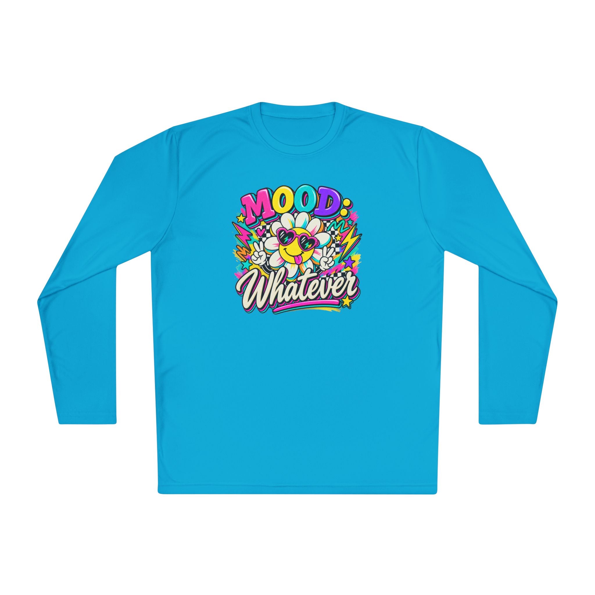Mood Whatever Long Sleeve Tee — Colorful Retro 90's Graphic