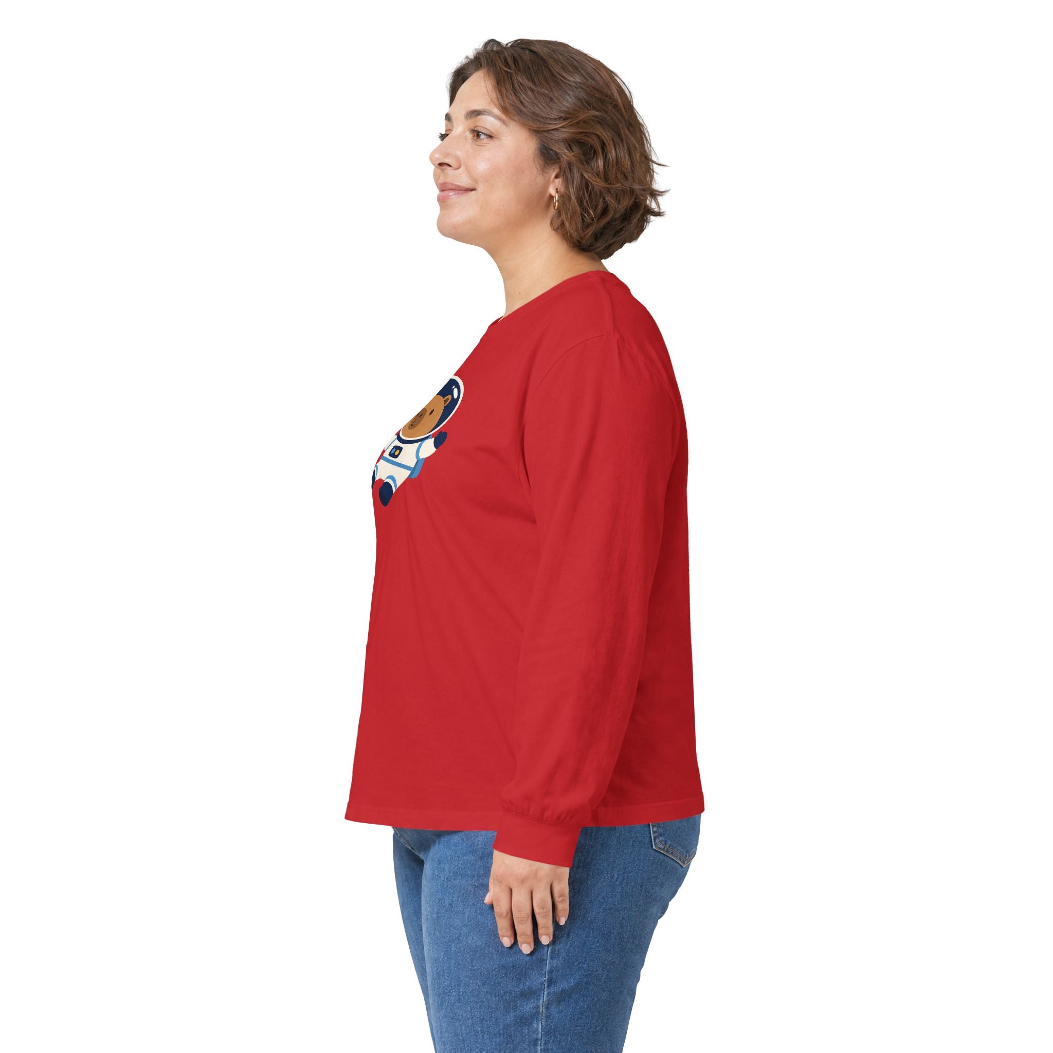 Astronaut Capybara Long Sleeve Tee — Cute Space Explorer Kids' Shirt