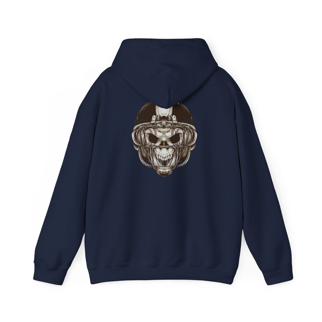 Skull Helmet Hoodie — Gothic Football Skull Graphic Pullover