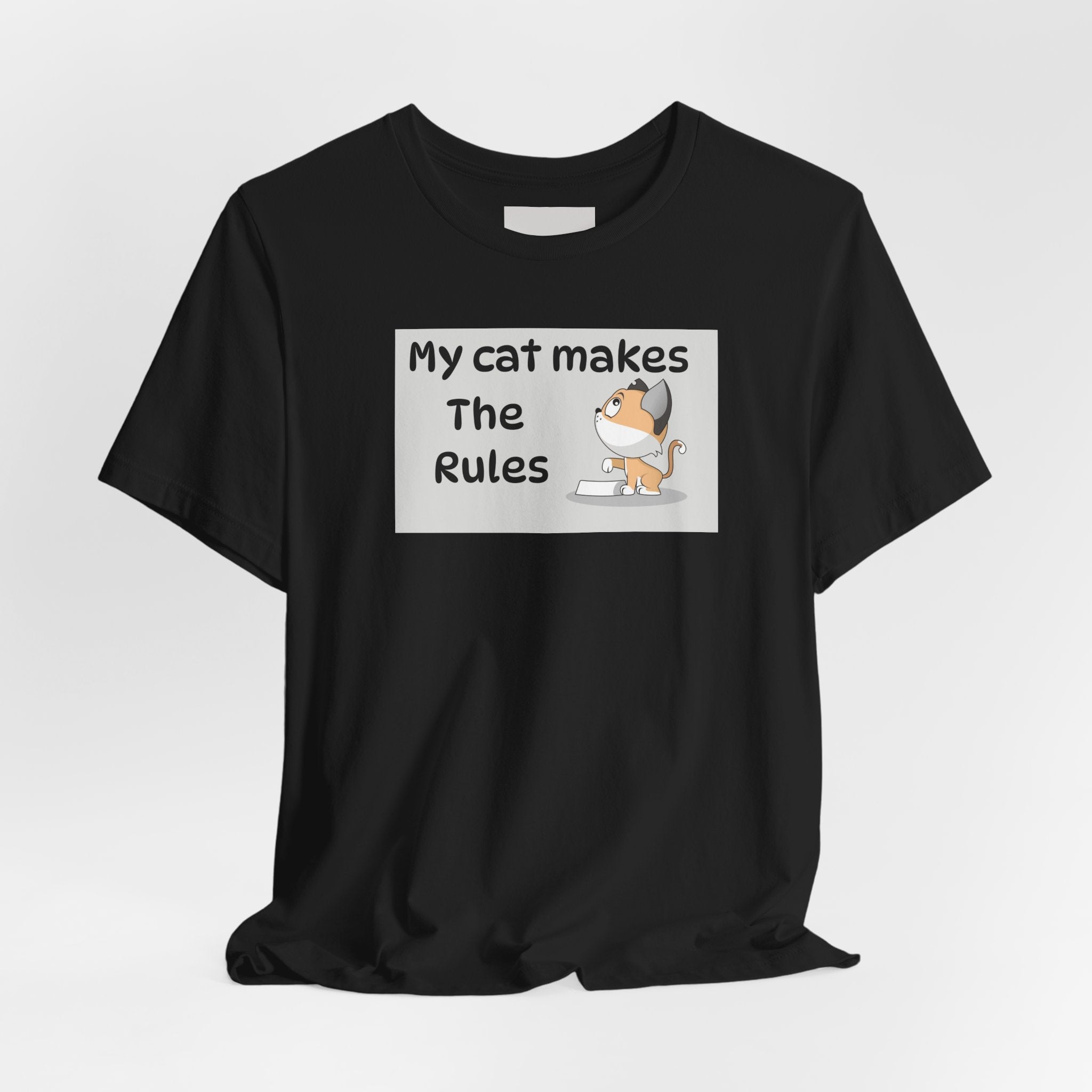 Cat Makes The Rules T-Shirt — Funny Cute Cat Graphic Tee for Cat Lovers