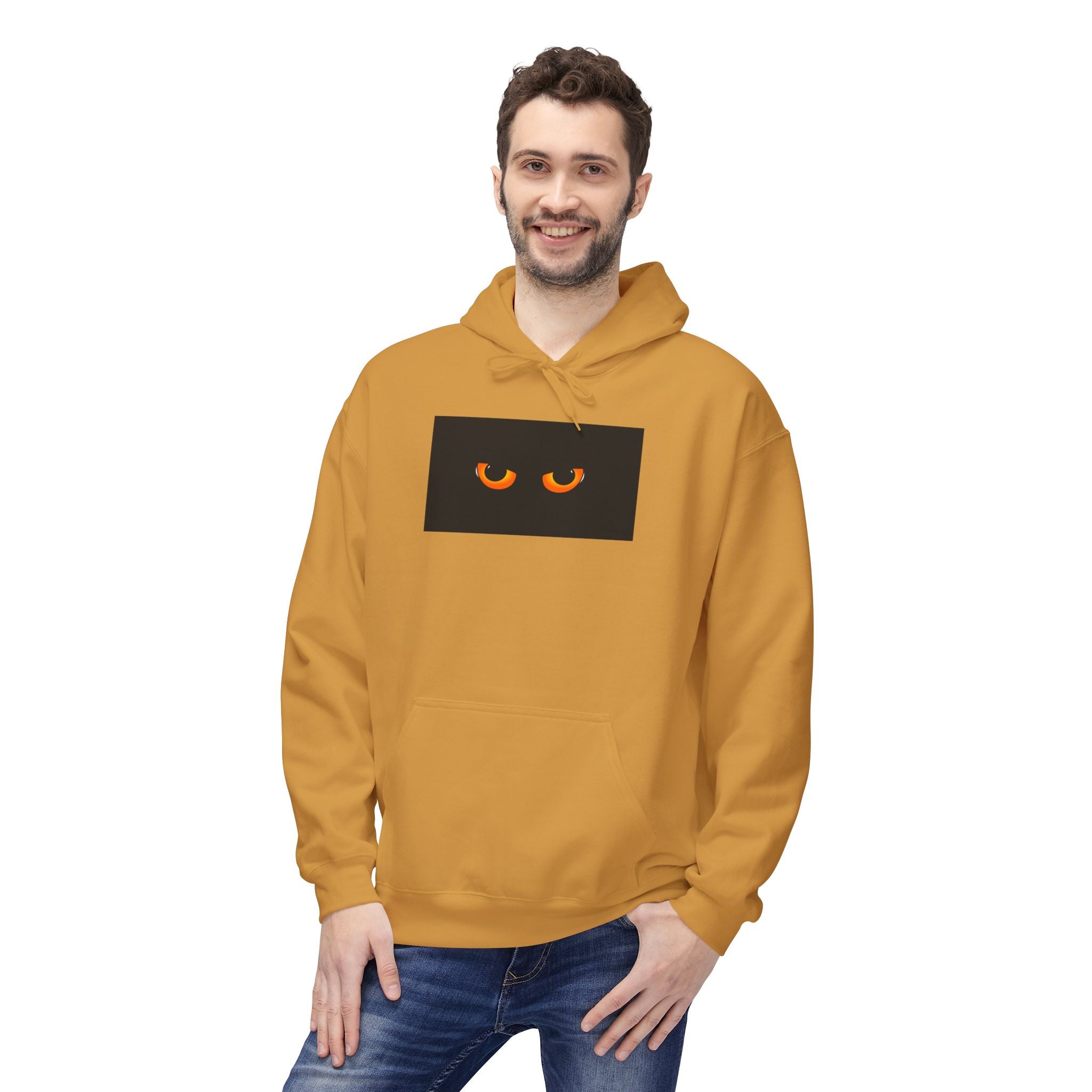 Hoodie - Peeking Cat Eyes Graphic Pullover