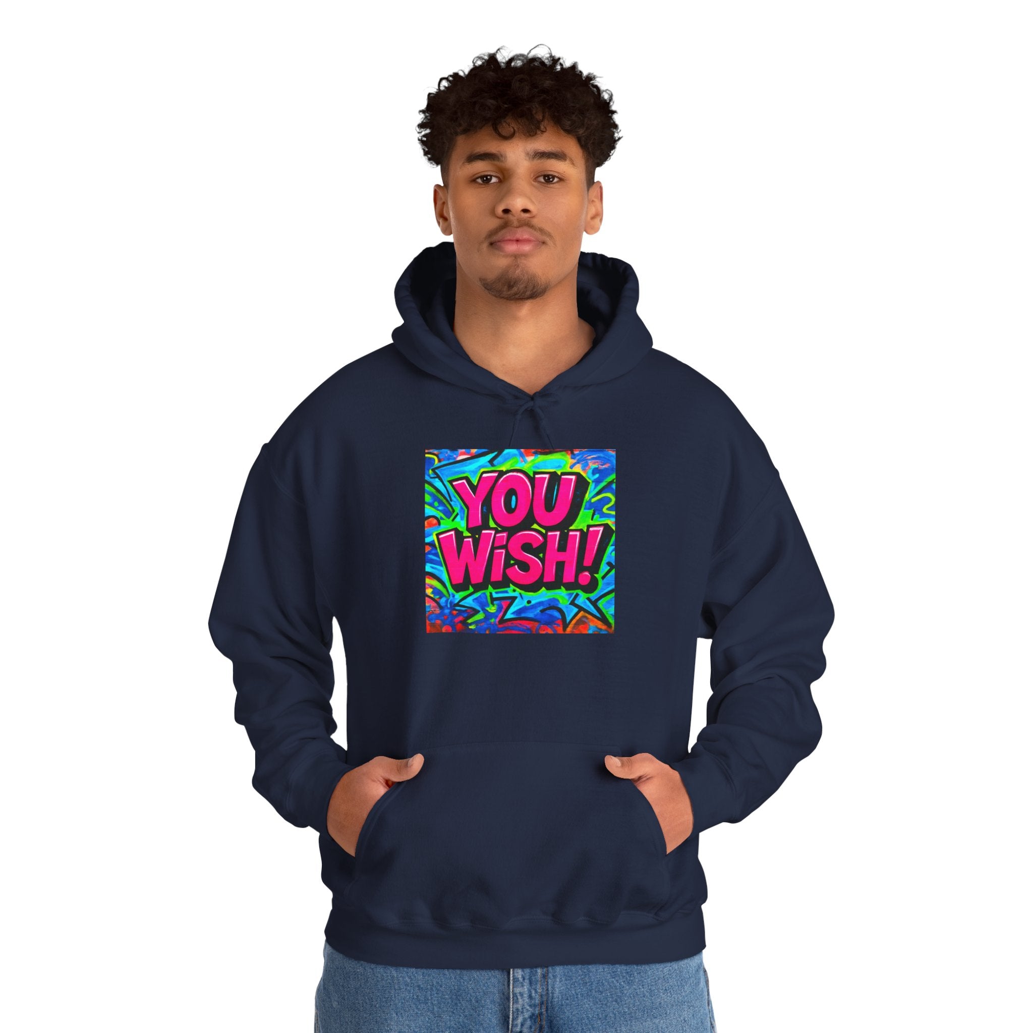 You Wish! Graphic Hoodie — Bold Retro Graffiti Pullover