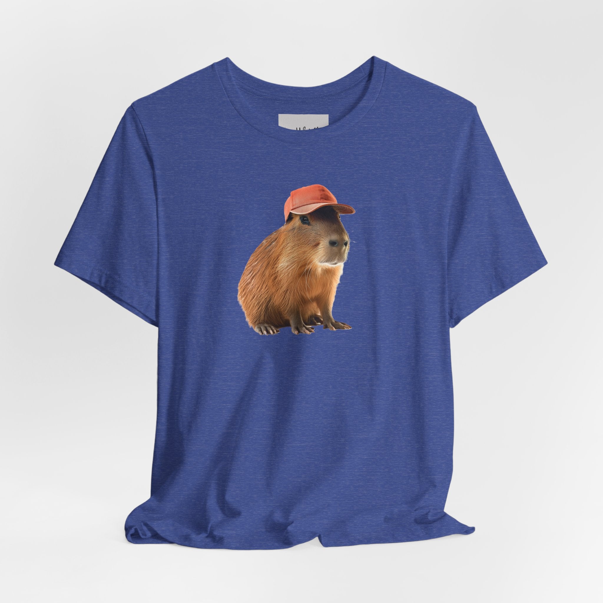 Capybara in Red Cap T-Shirt — Cute Animal Graphic Tee