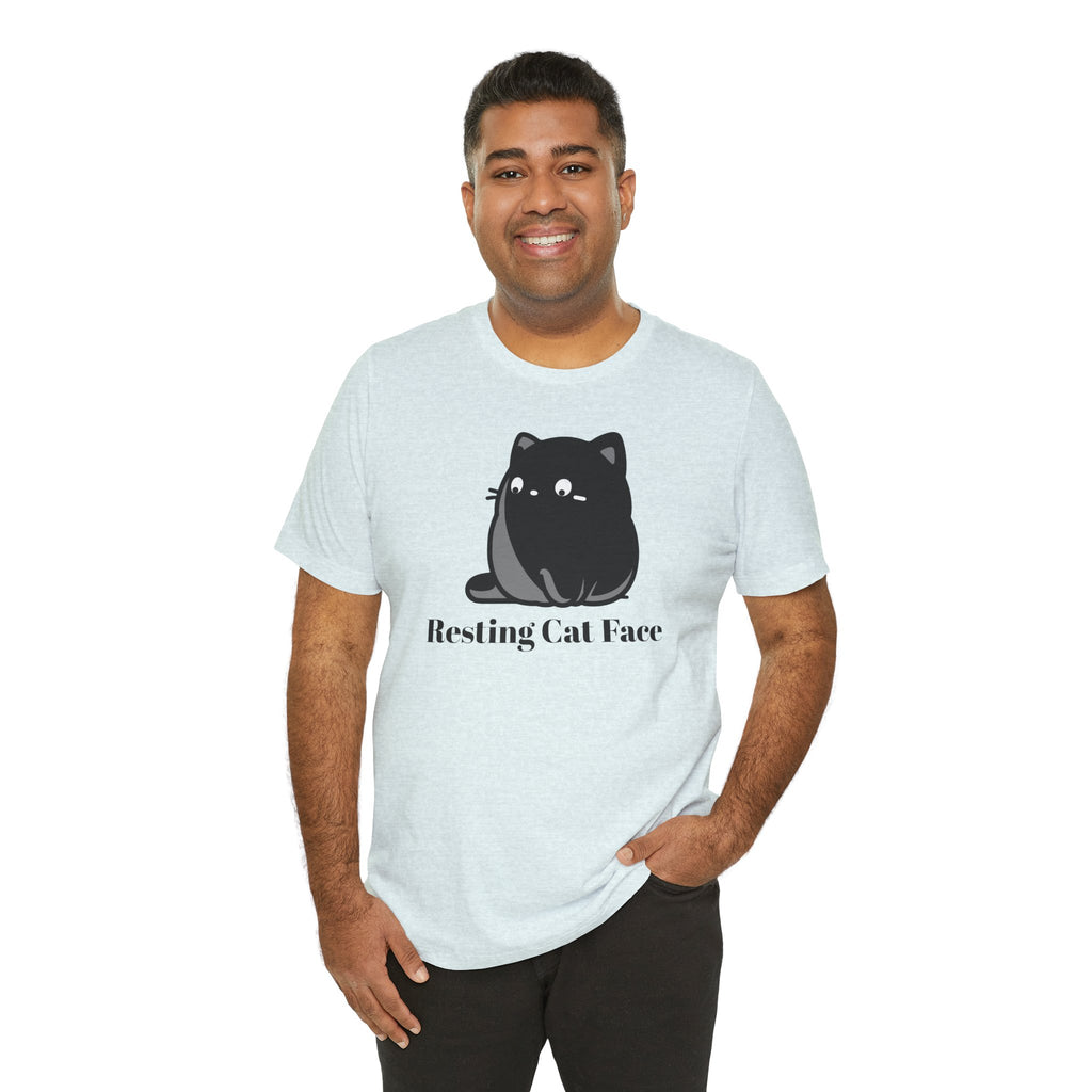 Resting Cat Face Tee – Cute Black Cat Graphic T-Shirt