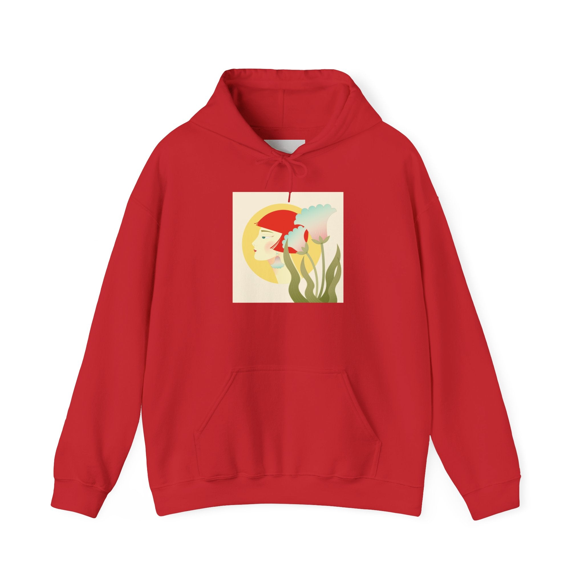 Koi Pond Art Hoodie — Pastel Fish & Lily Design