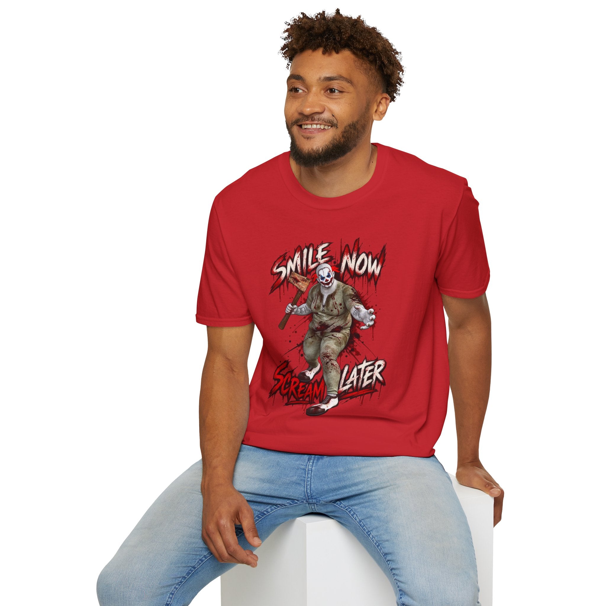 Smiles Now Scream Later T-Shirt — Creepy Clown Horror Graphic Tee