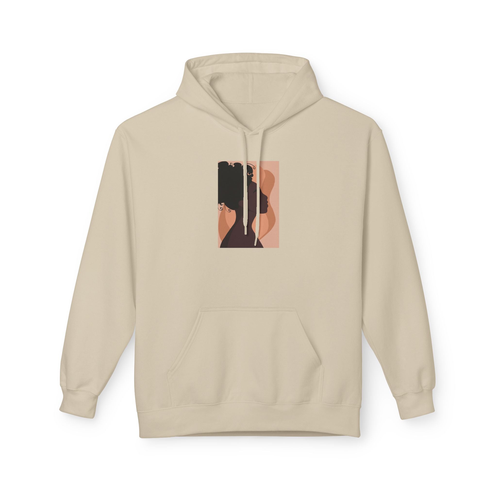 Minimalist Abstract Portrait Hoodie — Afrocentric Silhouette Graphic