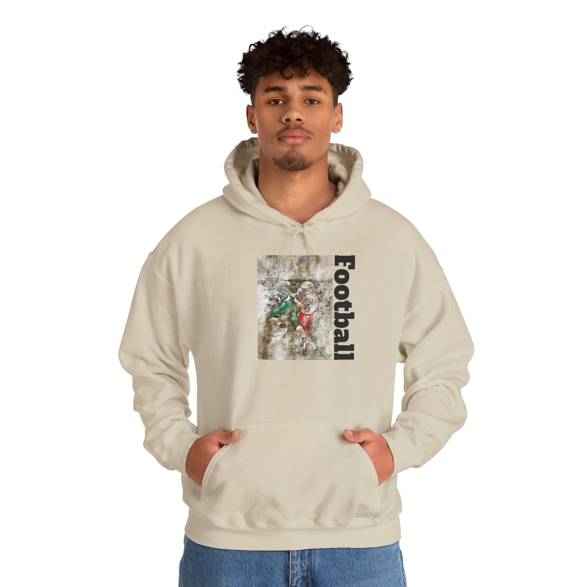 Football Vintage Player Hoodie — Retro Grunge Football Design