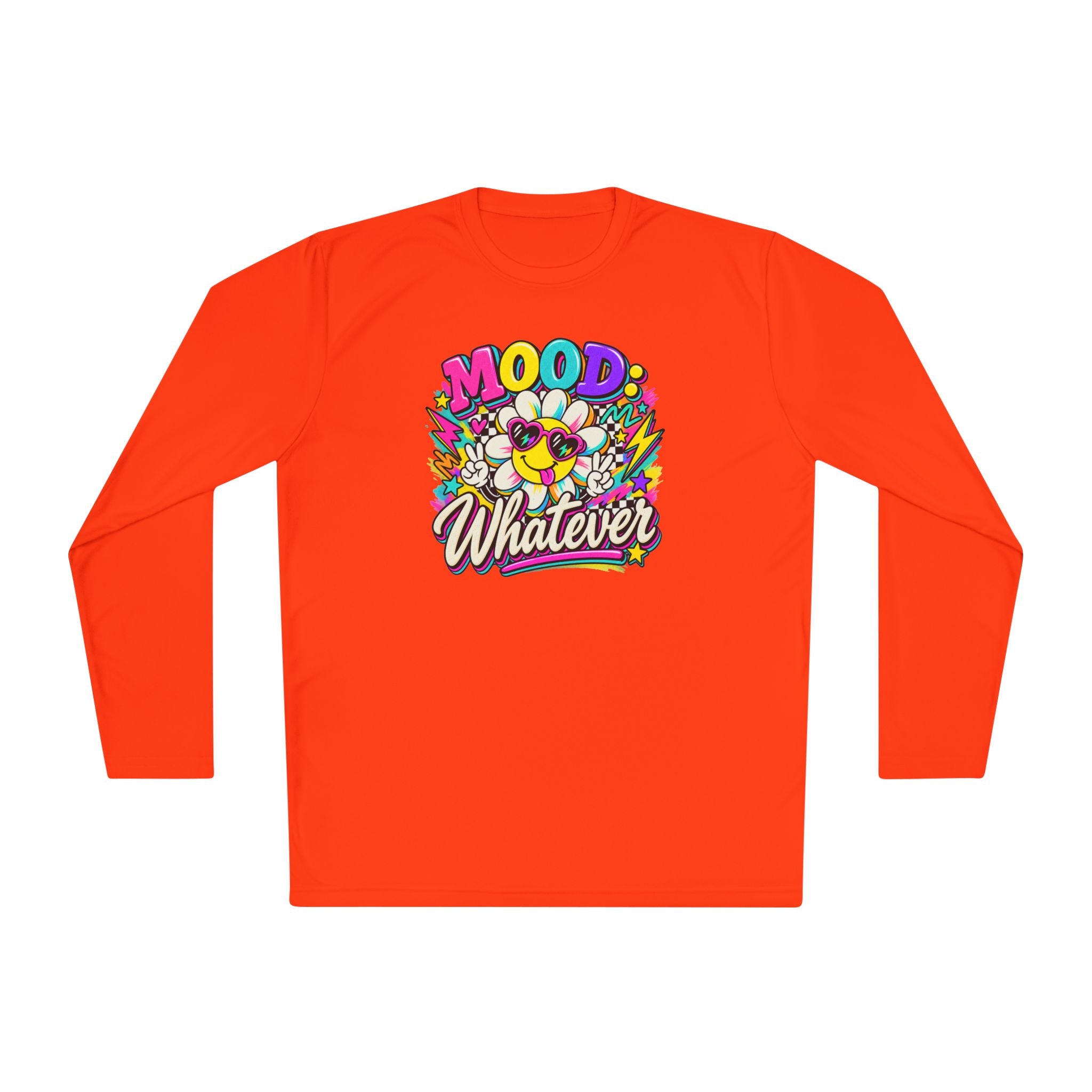 Mood Whatever Long Sleeve Tee — Colorful Retro 90's Graphic