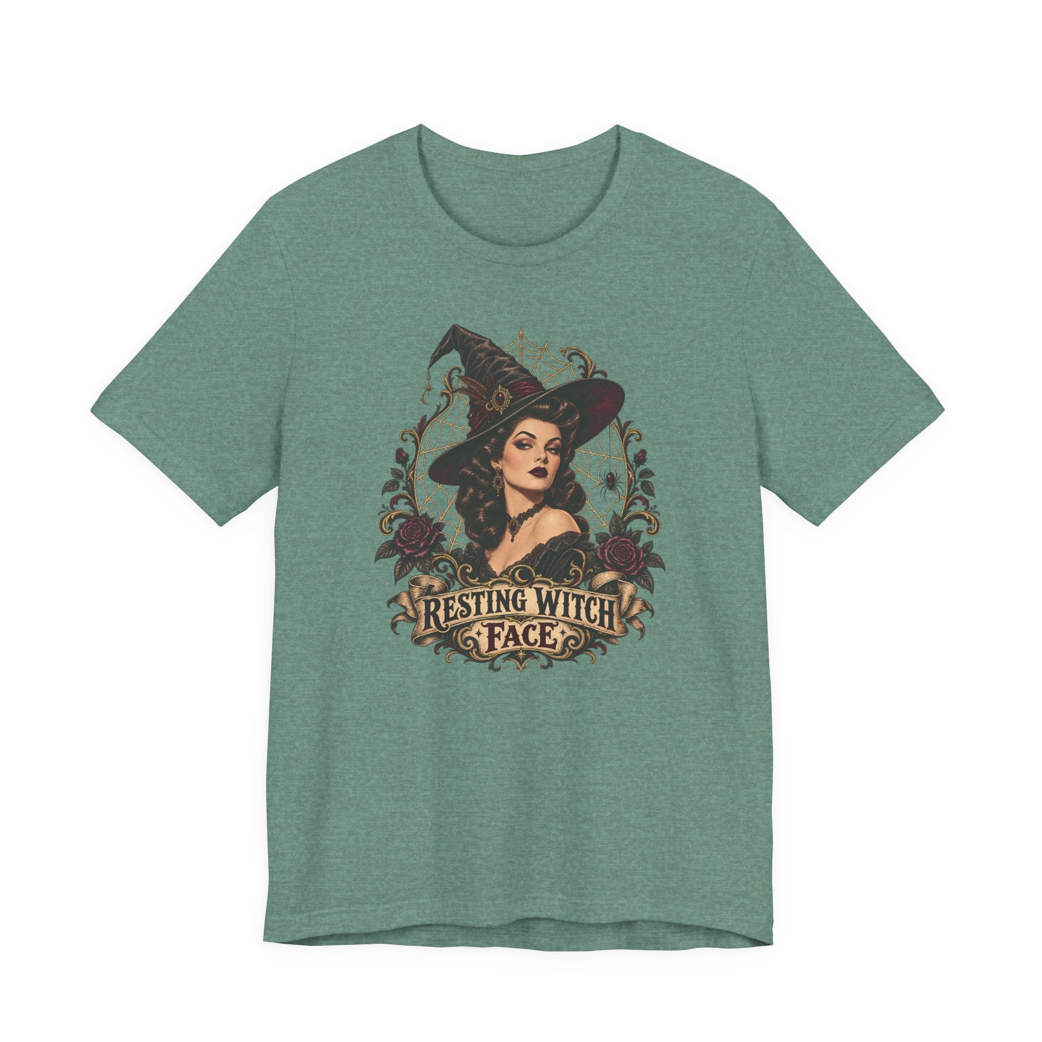 Resting Witch Face Tee — Vintage Gothic Witch Graphic T-Shirt