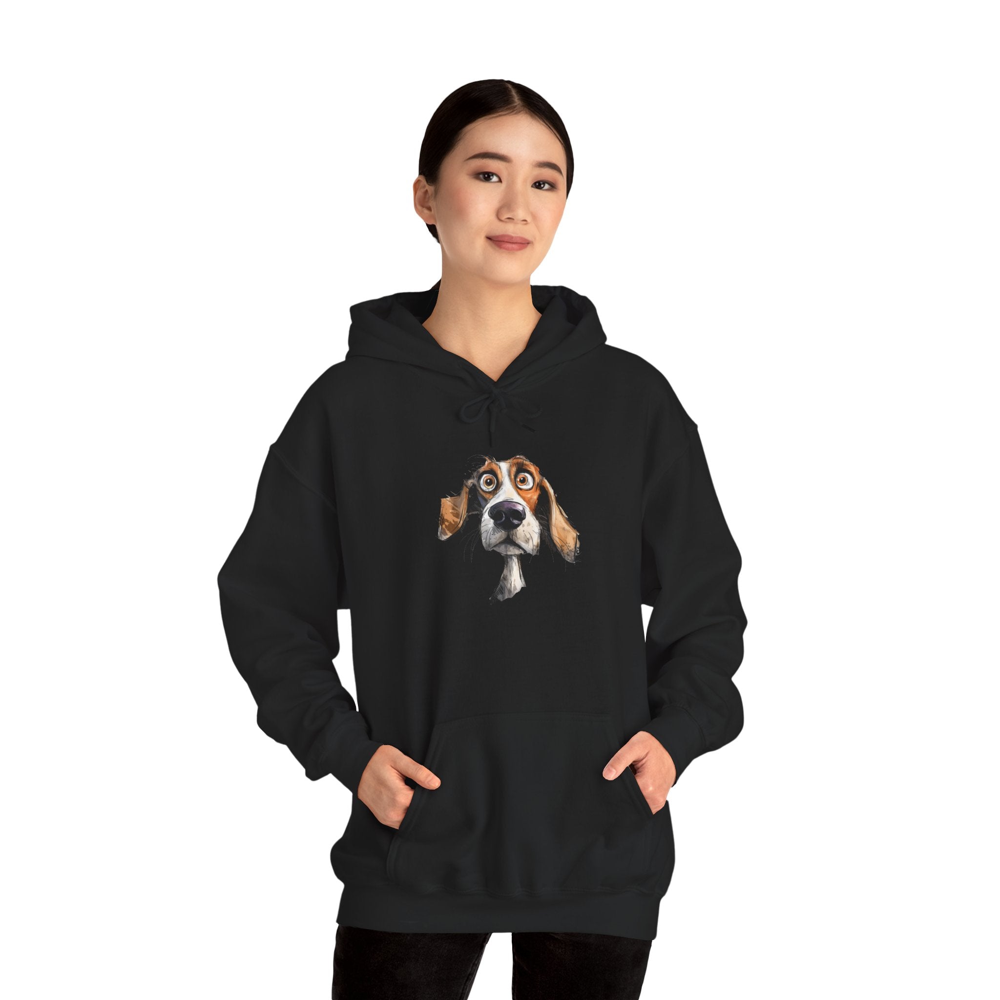 Basset Hound Portrait Hoodie - Cute Dog Face Pullover