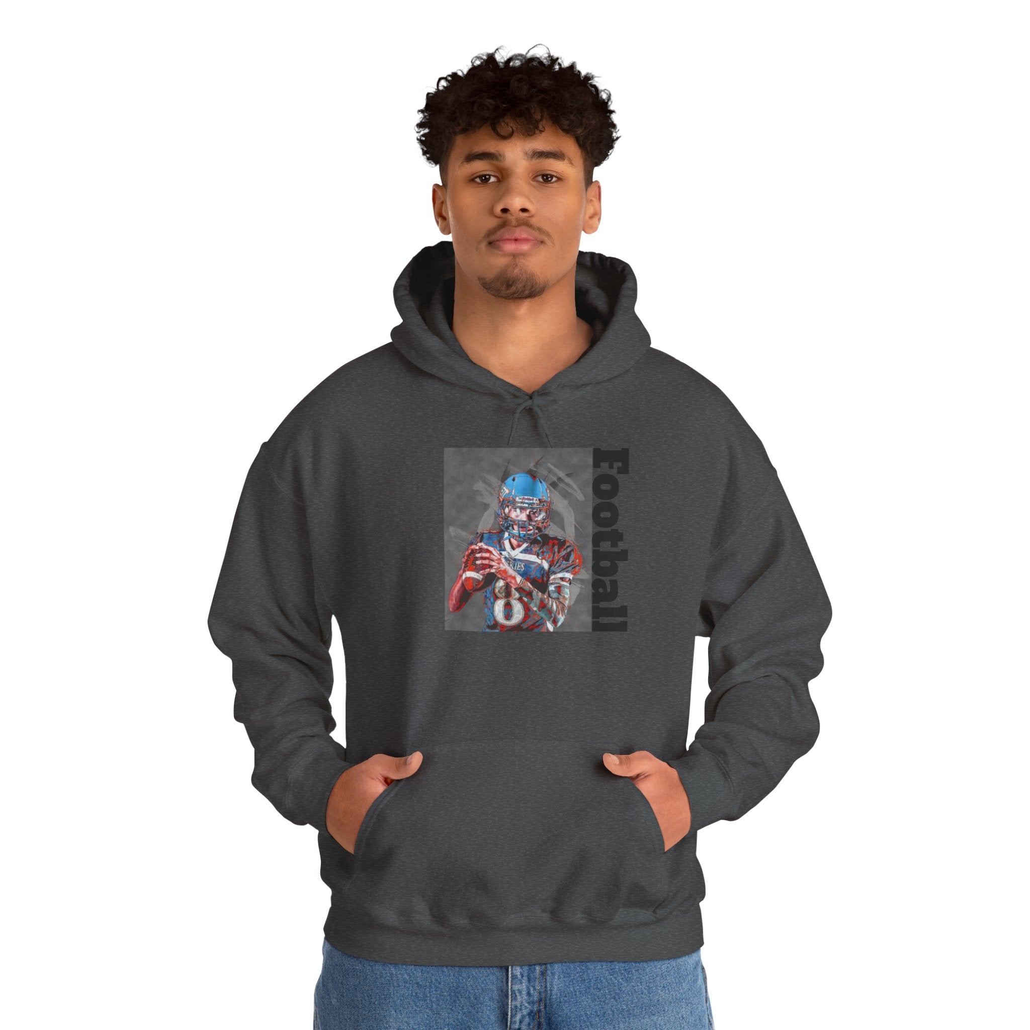 Football Skeleton Helmet Hoodie — Vintage Grunge Sports Pullover