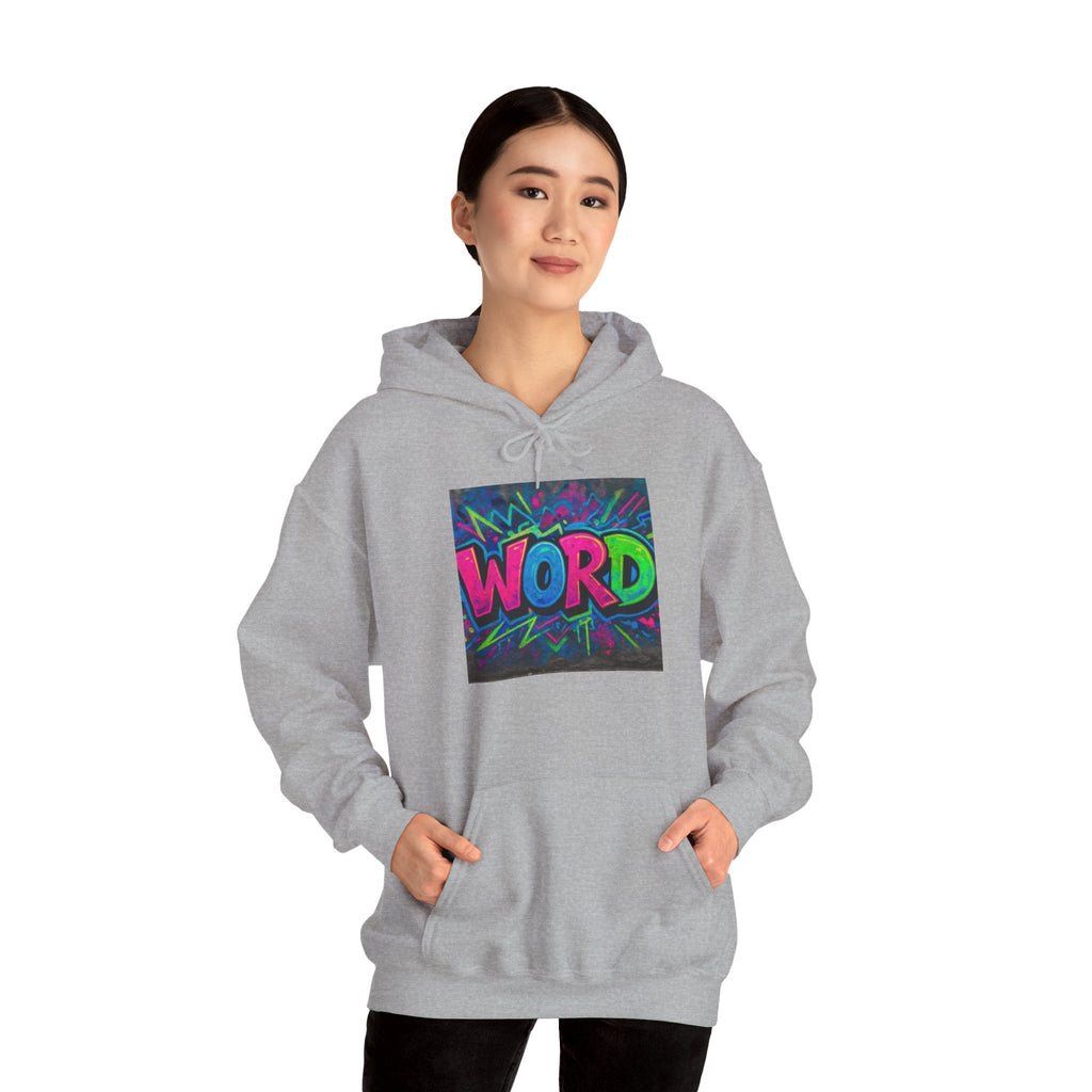 Graffiti 'WORD' Hoodie — Neon Street Art Pullover