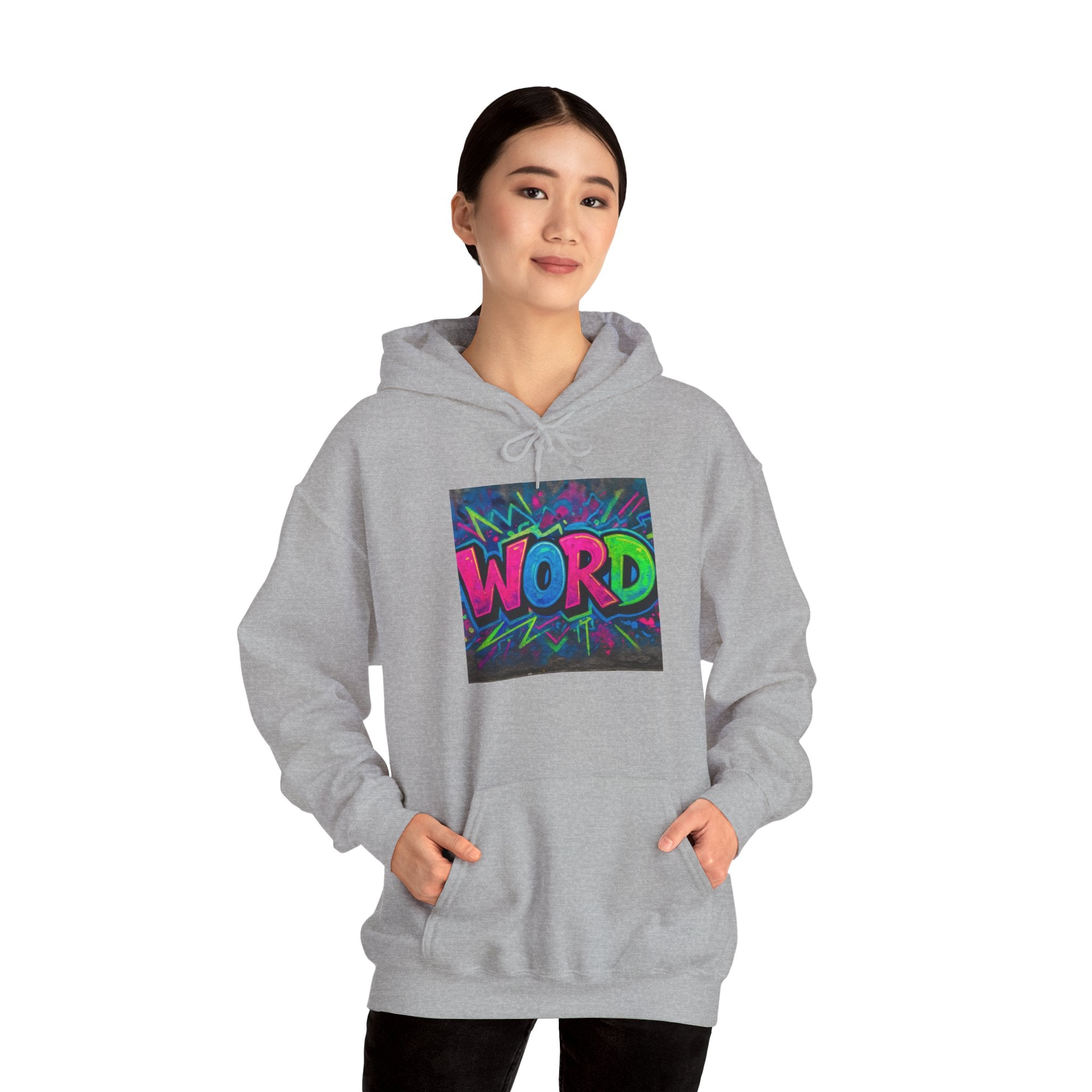Graffiti 'WORD' Hoodie — Neon Street Art Pullover