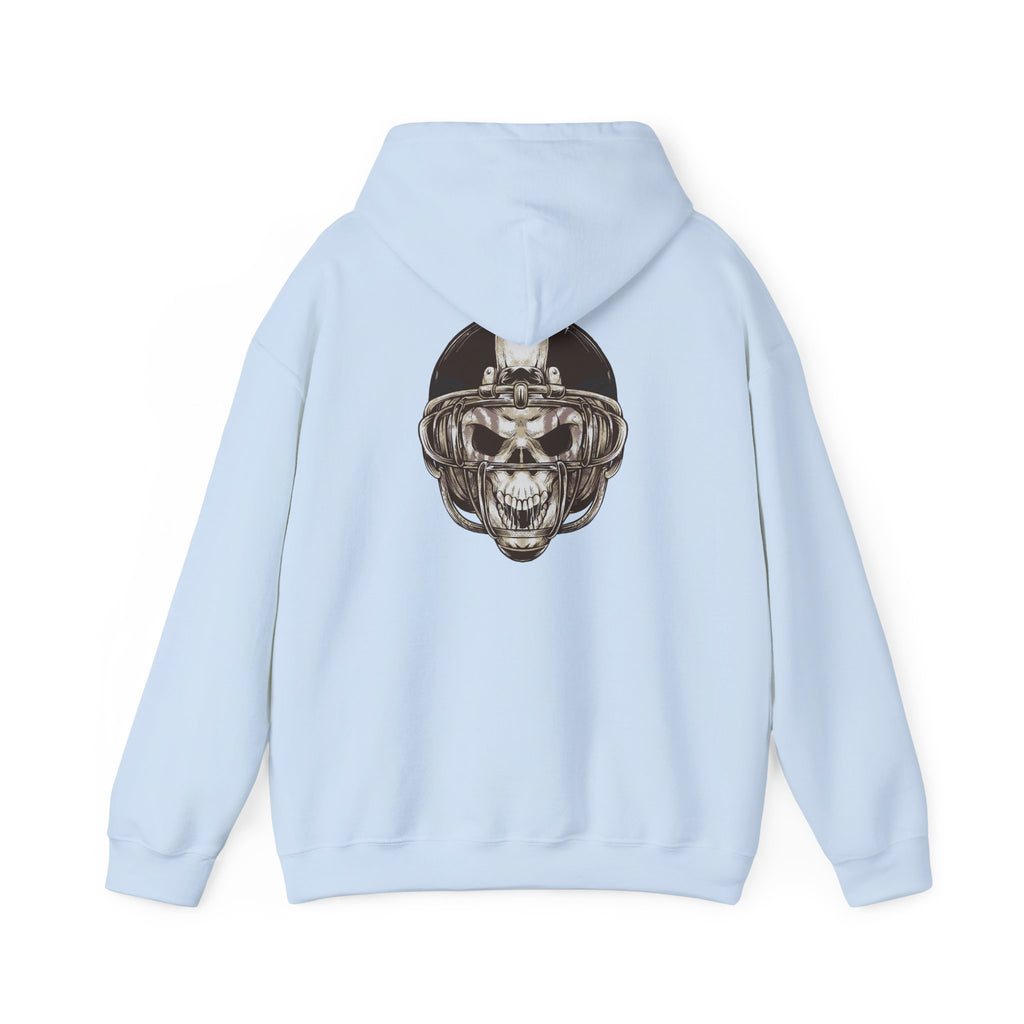 Skull Helmet Hoodie — Gothic Football Skull Graphic Pullover