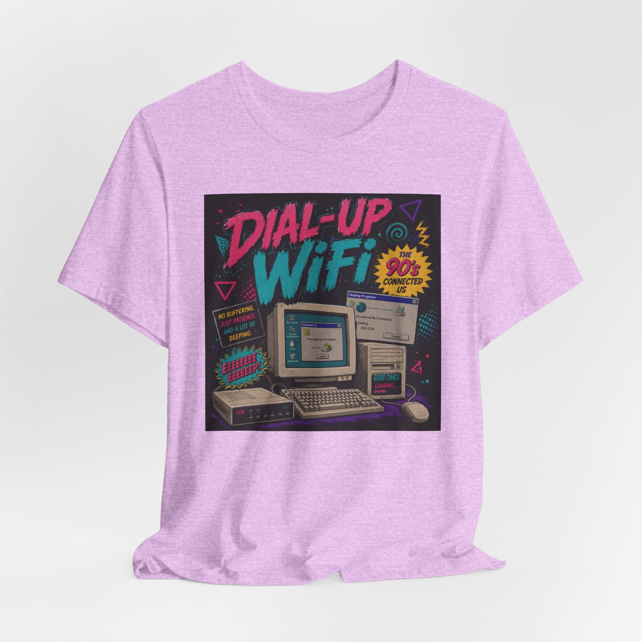 Retro Tech T‑Shirt — "Dial‑Up WiFi" 90s Computer Vintage Graphic Tee