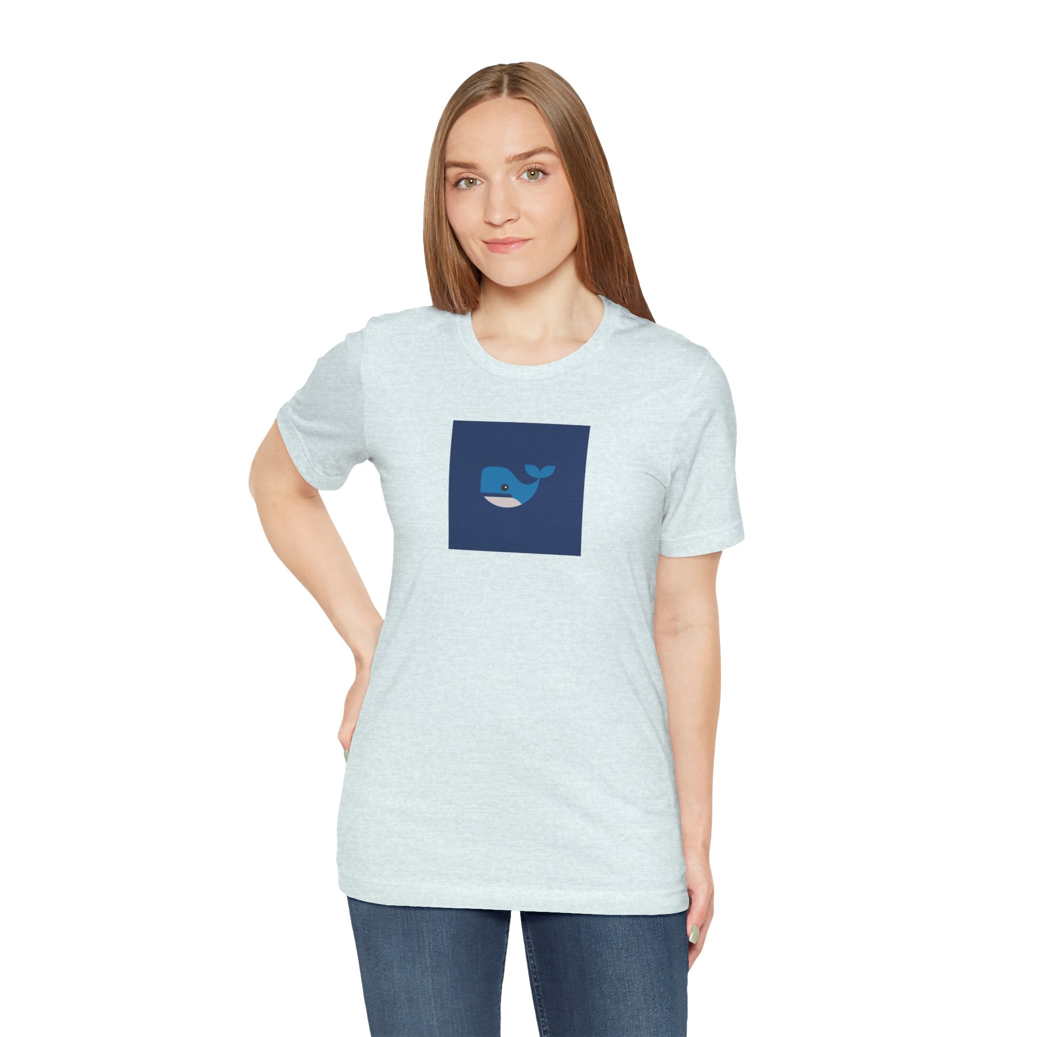 Whale Graphic Tee — Cute Blue Whale Square Design