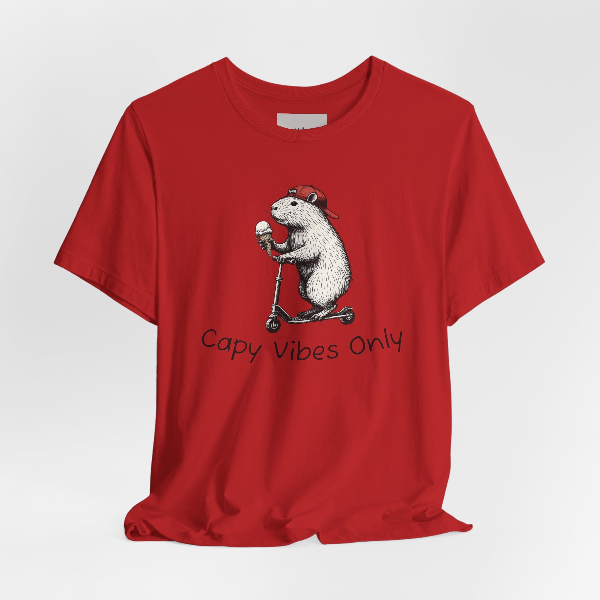 Capy Vibes Only T-Shirt — Cute Capybara Scooter Graphic Tee