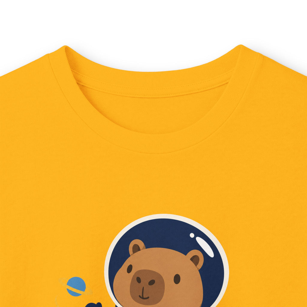 Astronaut Capybara Long Sleeve Tee — Cute Space Explorer Kids' Shirt