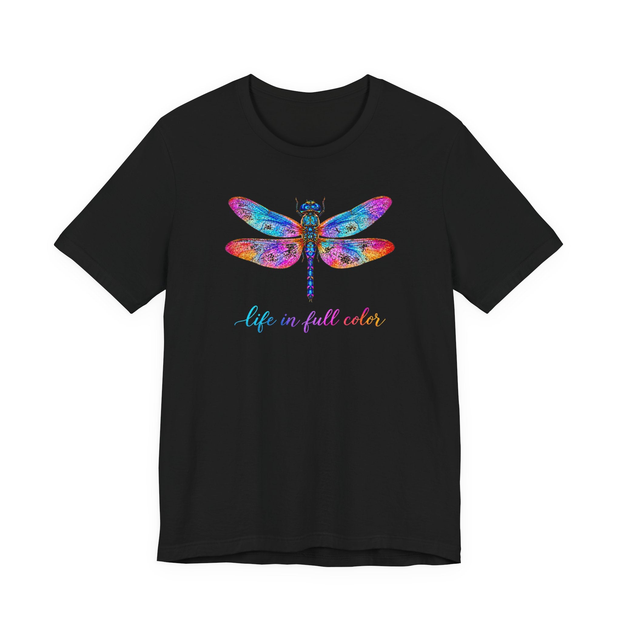 Dragonfly T-Shirt – Colorful Watercolor ‘Life in Full Color’ Tee