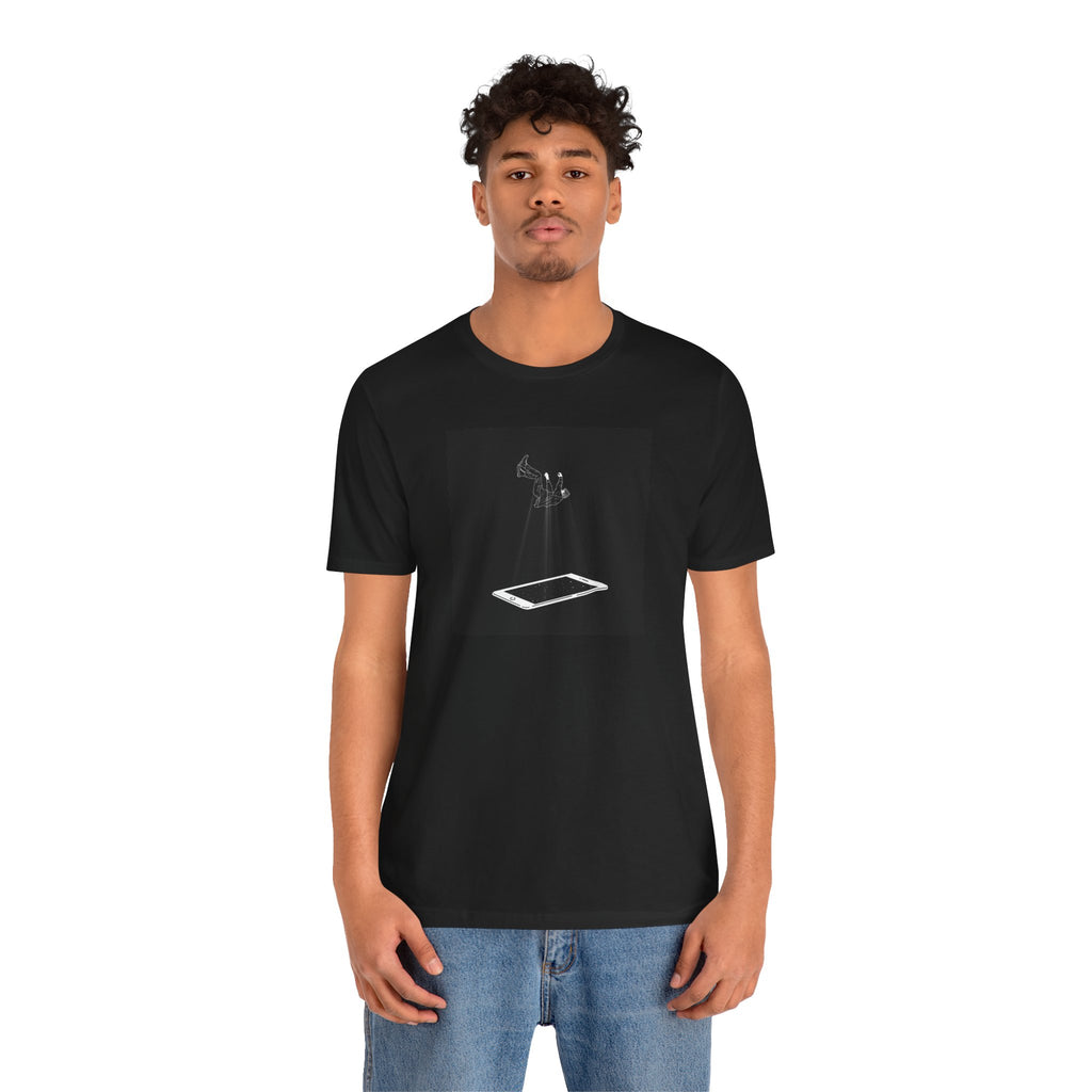 T-Shirt — Minimalist Phone Abduction Illustration Tee