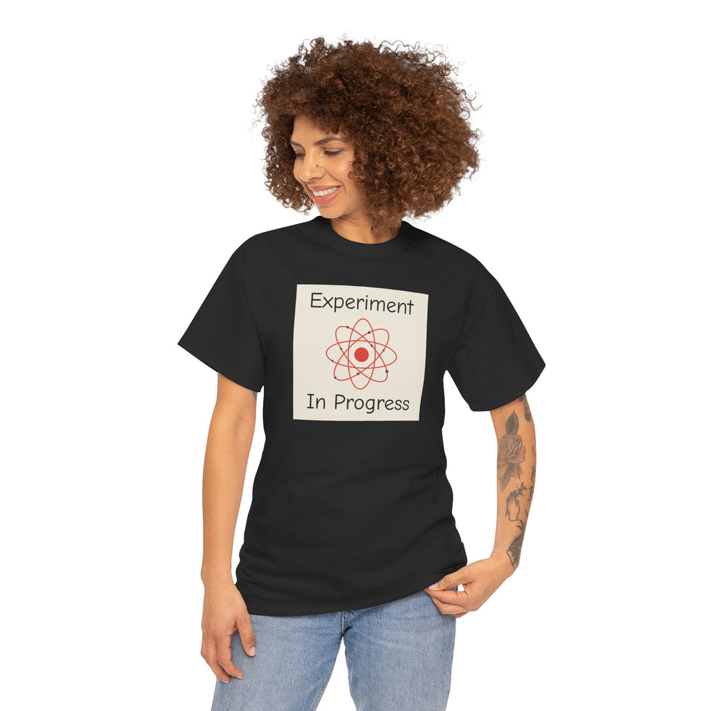 Science Graphic Tee - "Experiment In Progress" Retro Atom Design